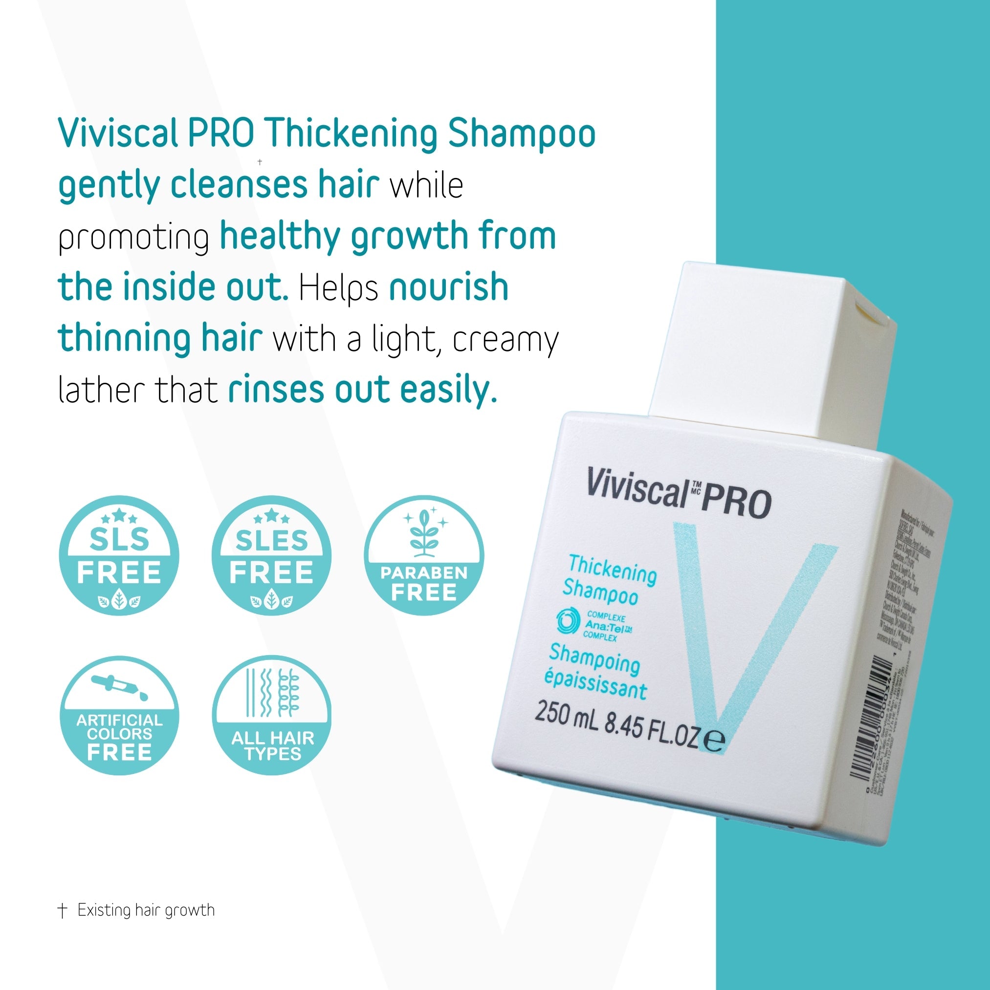 Viviscal Professional Thickening Shampoo – Best Hair Growth Shampoo for Thinning Hair - 250 ml