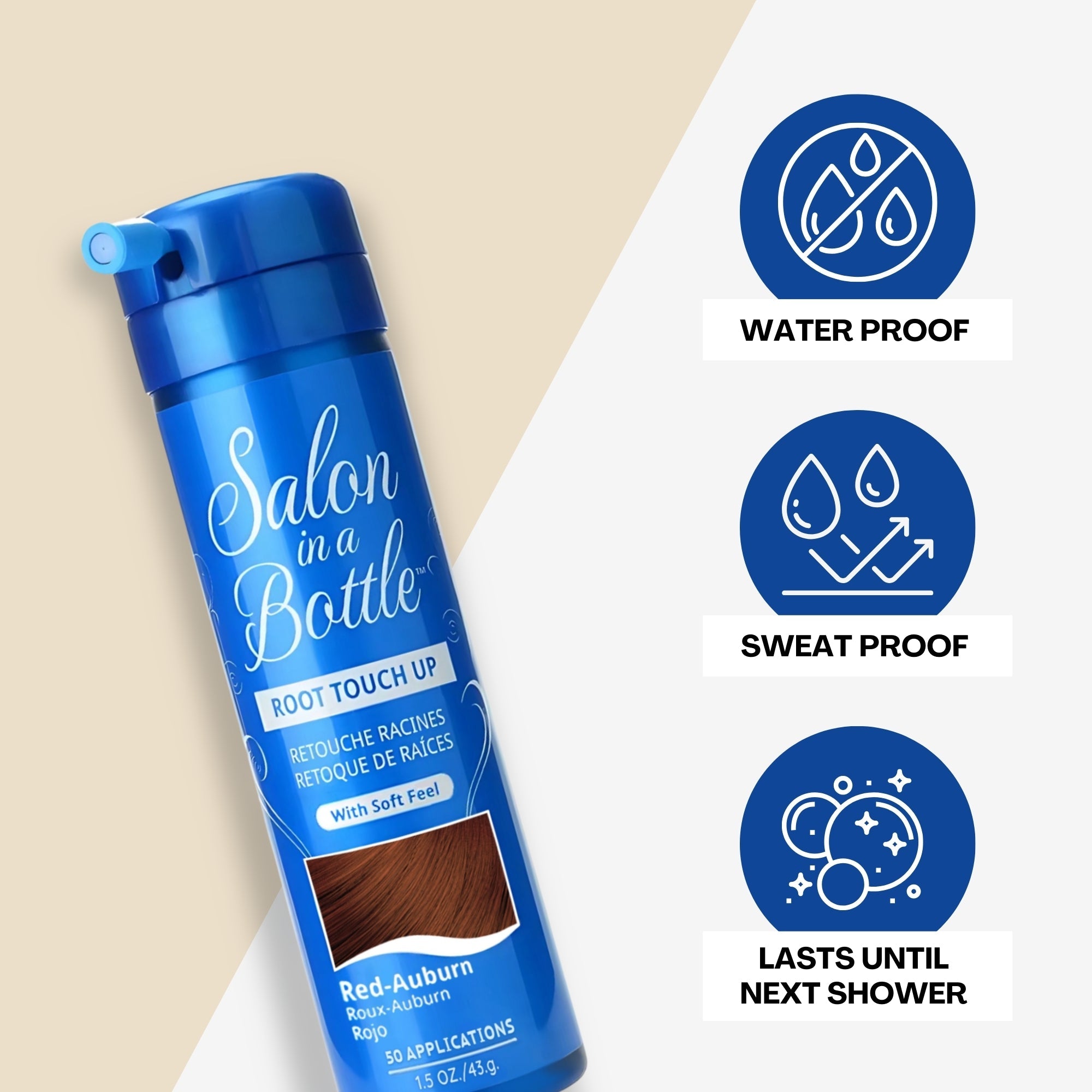 Salon in a Bottle - Instant, Long-Lasting Root Concealer Spray to Cover Roots for Women - Red Auburn (50 Applications) 60 ml