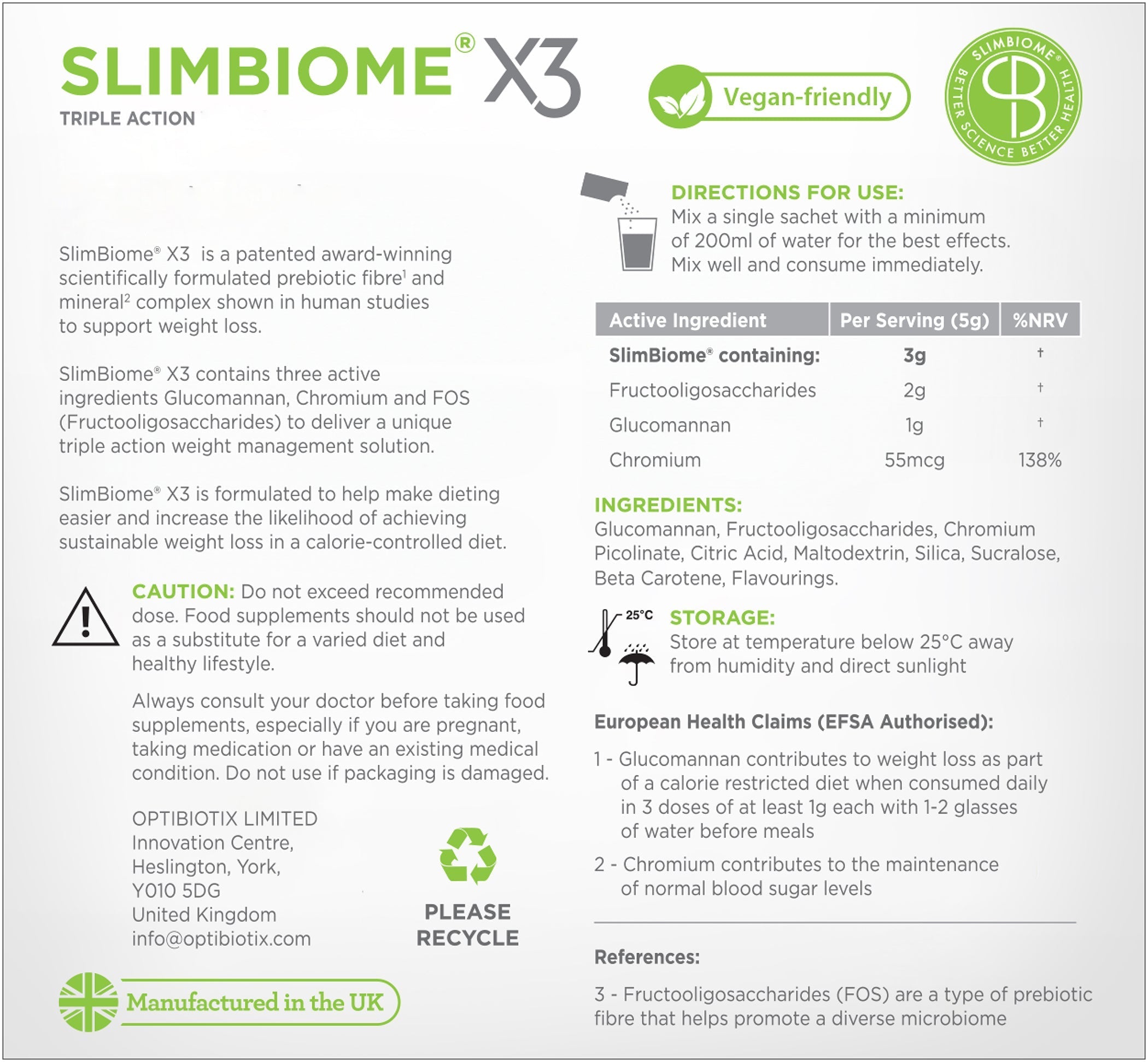Slimbiome - Prebiotic Weight Loss Formula - 30 Servings