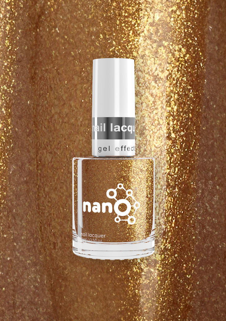 L 2608 – Ginger Glitter Nail Polish – 15ml | High Gloss, Gel Like Finish Glitter Nail Polish | Warm Ginger Gold Nail Lacquer