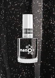 L 2633 – Nightfall Nebula Nail Polish – 15ml | High Gloss, Gel Like Finish Black Glitter Nail Polish | Black Glitter Nail Lacquer