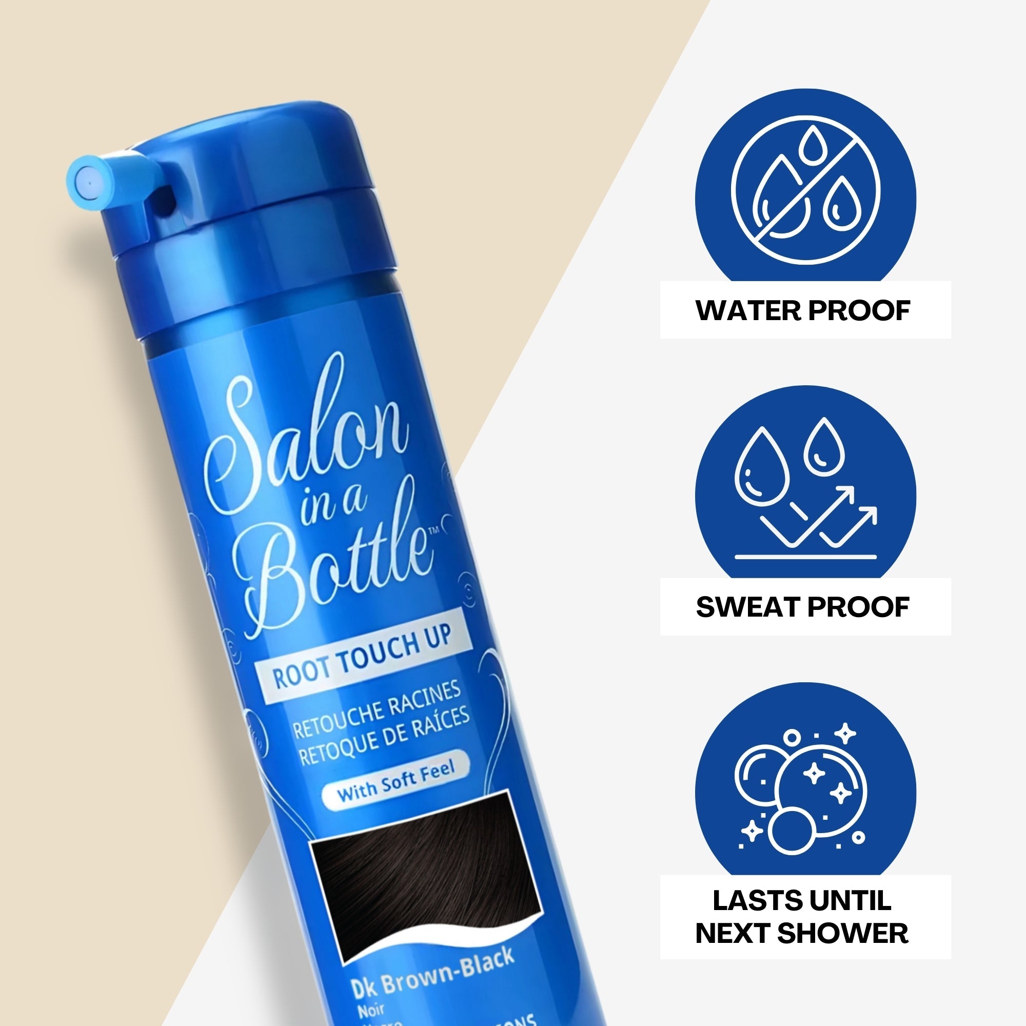 Salon in a Bottle - Instant, Long-Lasting Root Concealer Spray to Cover Roots for Women -  Dark Brown/Black (50 Applications) 60 ml