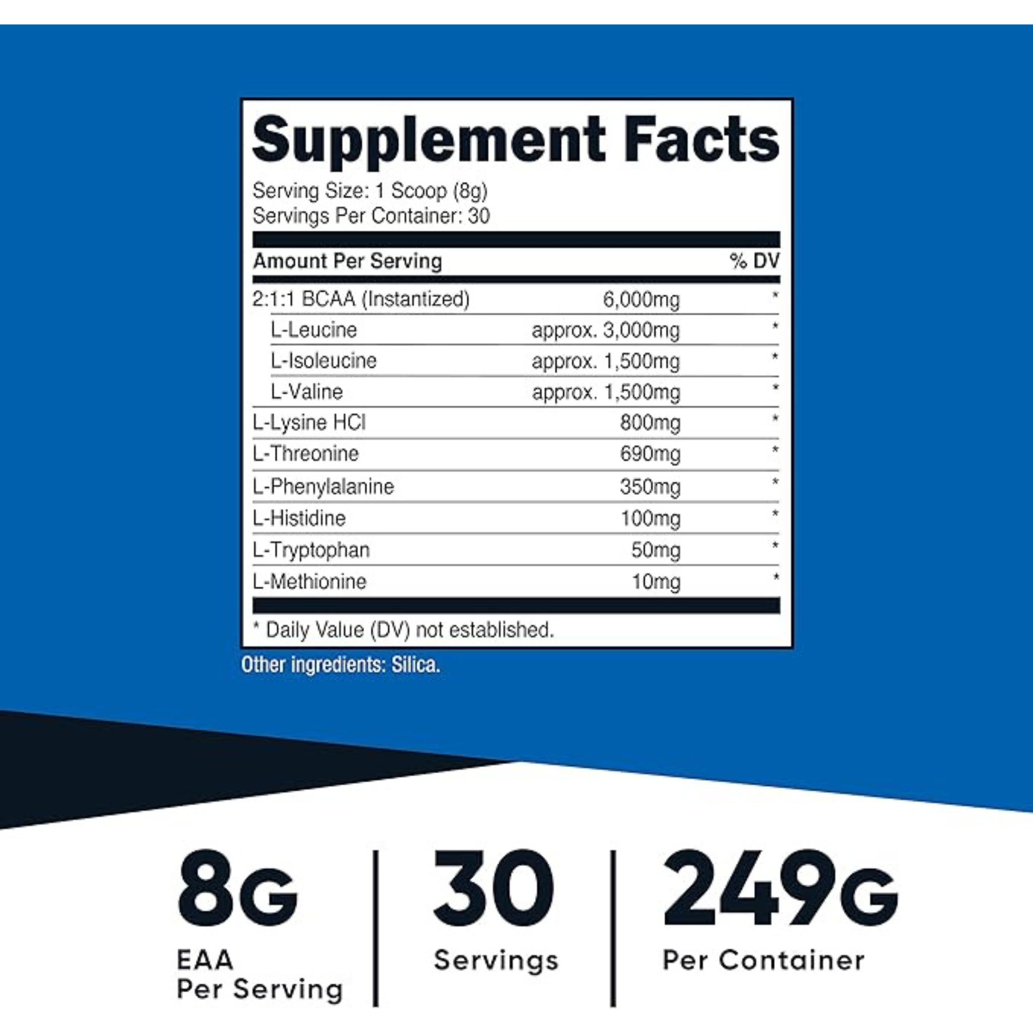 Nutricost EAA Powder: Optimal Blend of Essential Amino Acids (EAAs) for Enhanced Muscle Recovery and Growth - 30 Servings