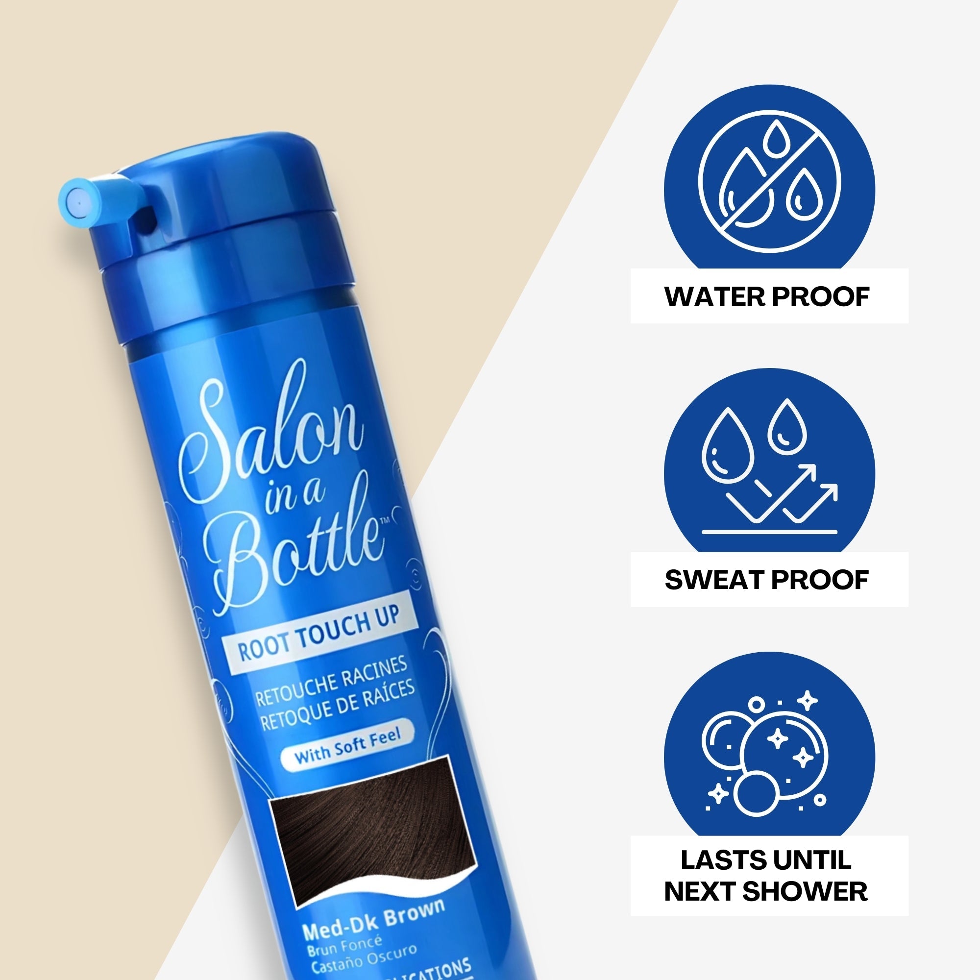 Salon in a Bottle - Instant, Long-Lasting Root Concealer Spray to Cover Roots for Women - Medium/Dark Brown (50 Applications) 60 ml