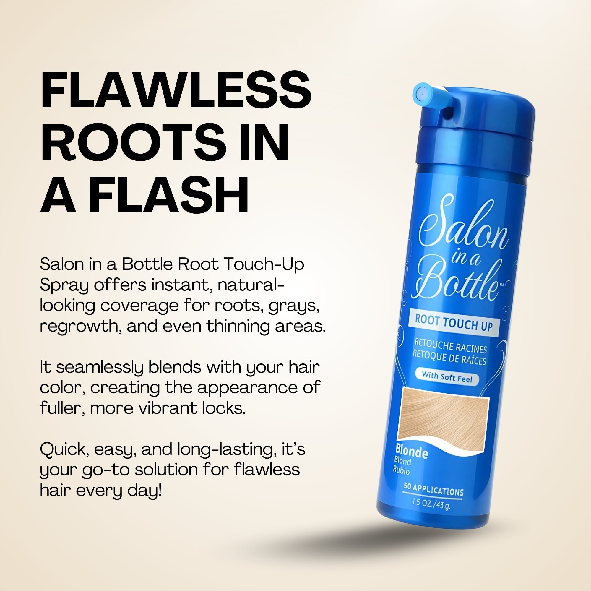 Salon in a Bottle - Instant, Long-Lasting Root Concealer Spray to Cover Roots for Women - Blonde (50 Applications) 60 ml
