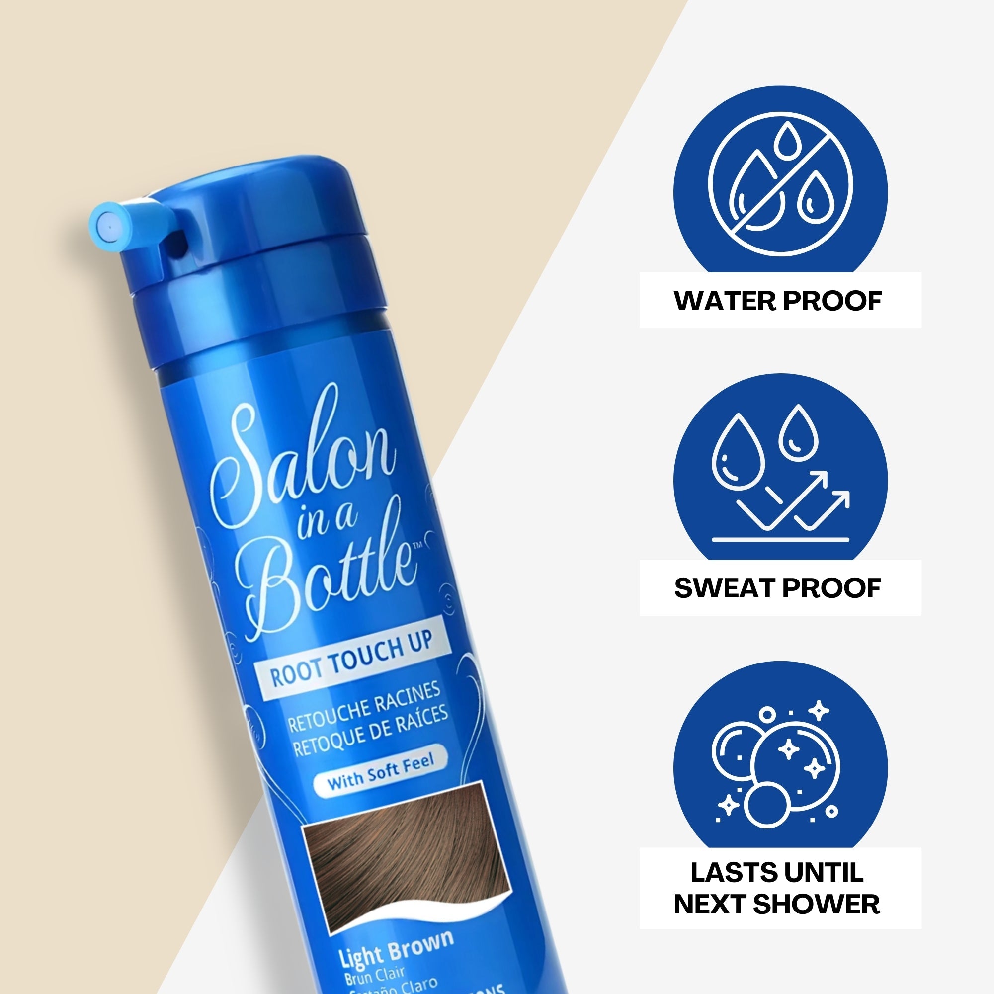 Salon in a Bottle - Instant, Long-Lasting Root Concealer Spray to Cover Roots for Women - Light Brown (50 Applications) 60 ml