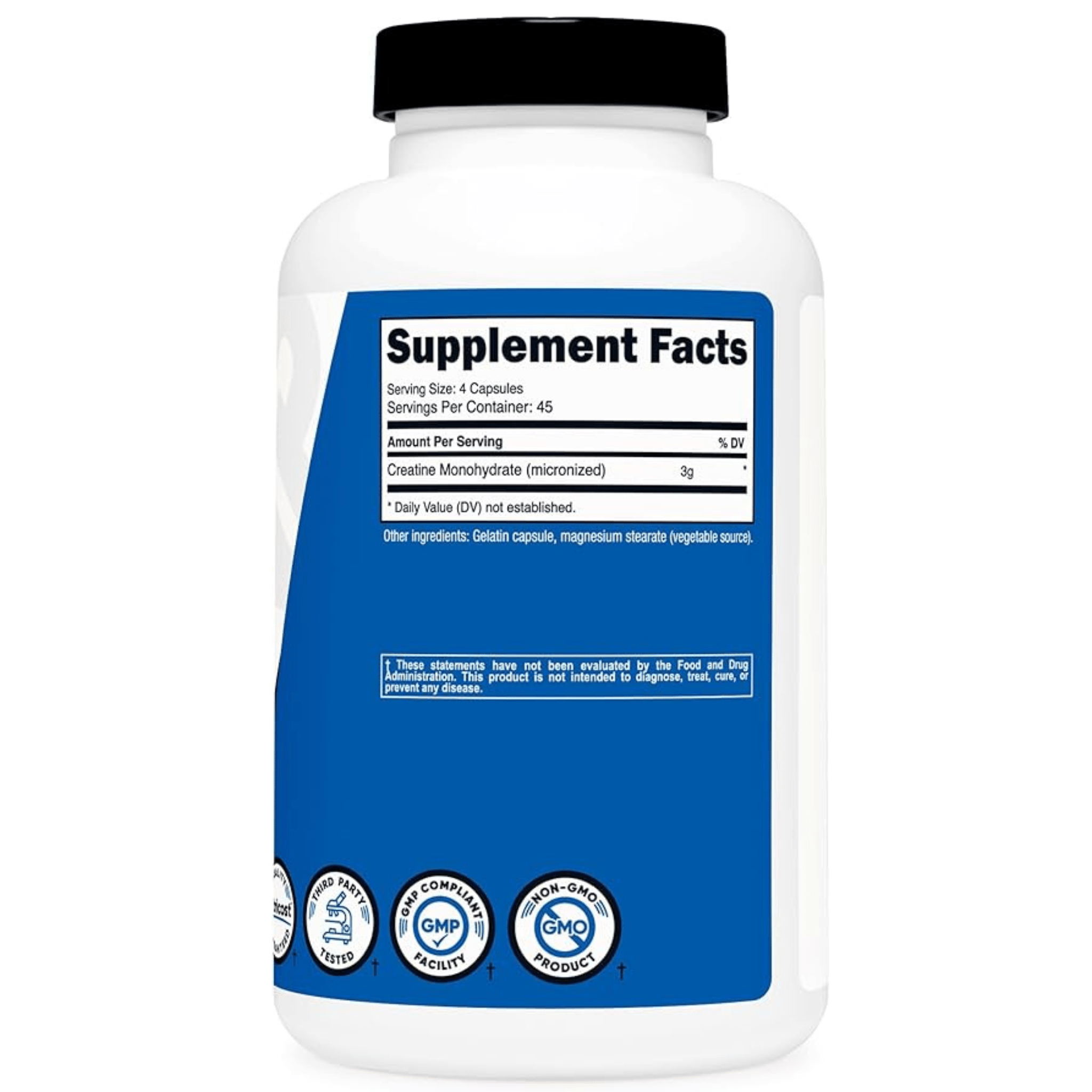 Nutricost Creatine Monohydrate Capsules - Enhancing Gym Performance and Overall Health (3000 MG) - 180 Capsules