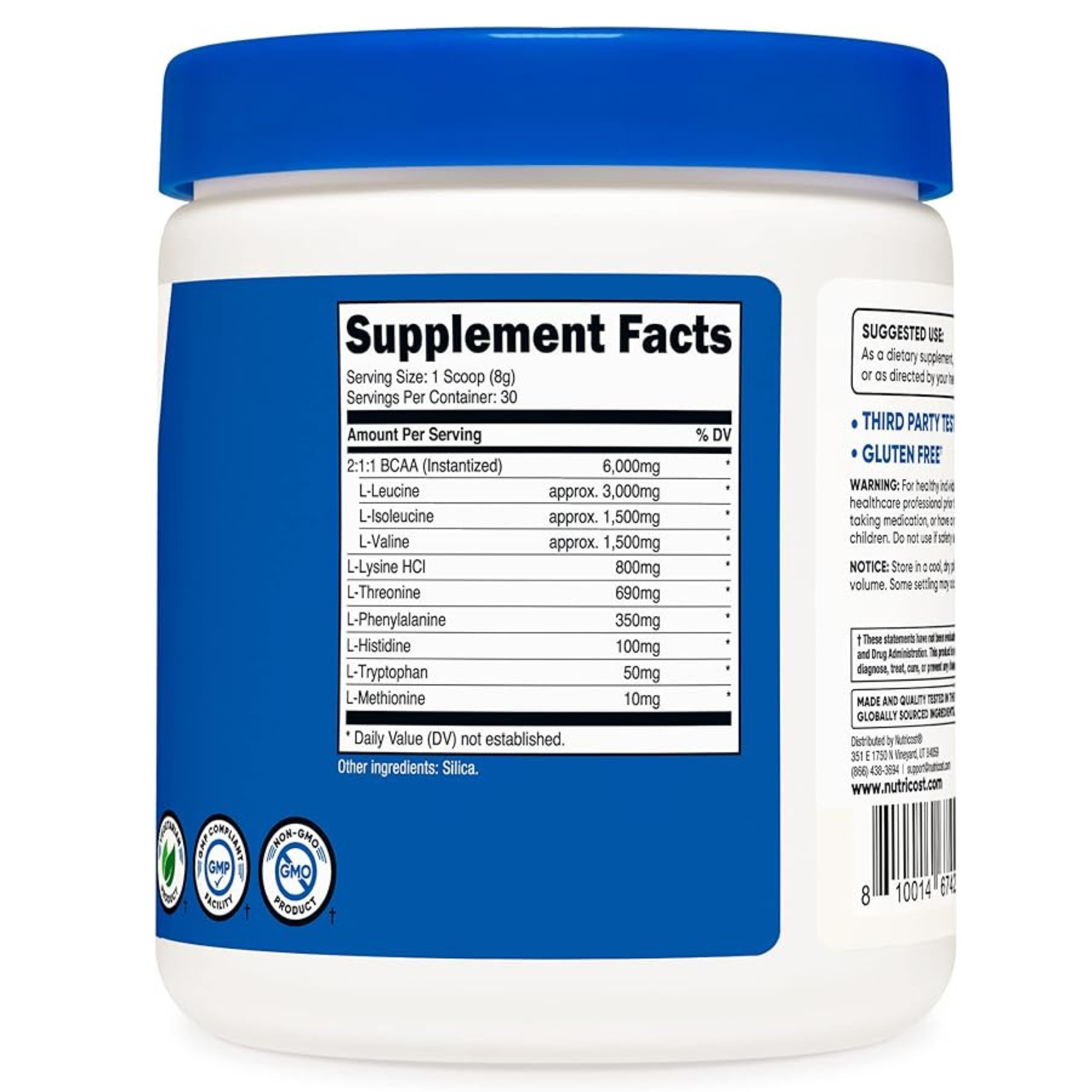 Nutricost EAA Powder: Optimal Blend of Essential Amino Acids (EAAs) for Enhanced Muscle Recovery and Growth - 30 Servings