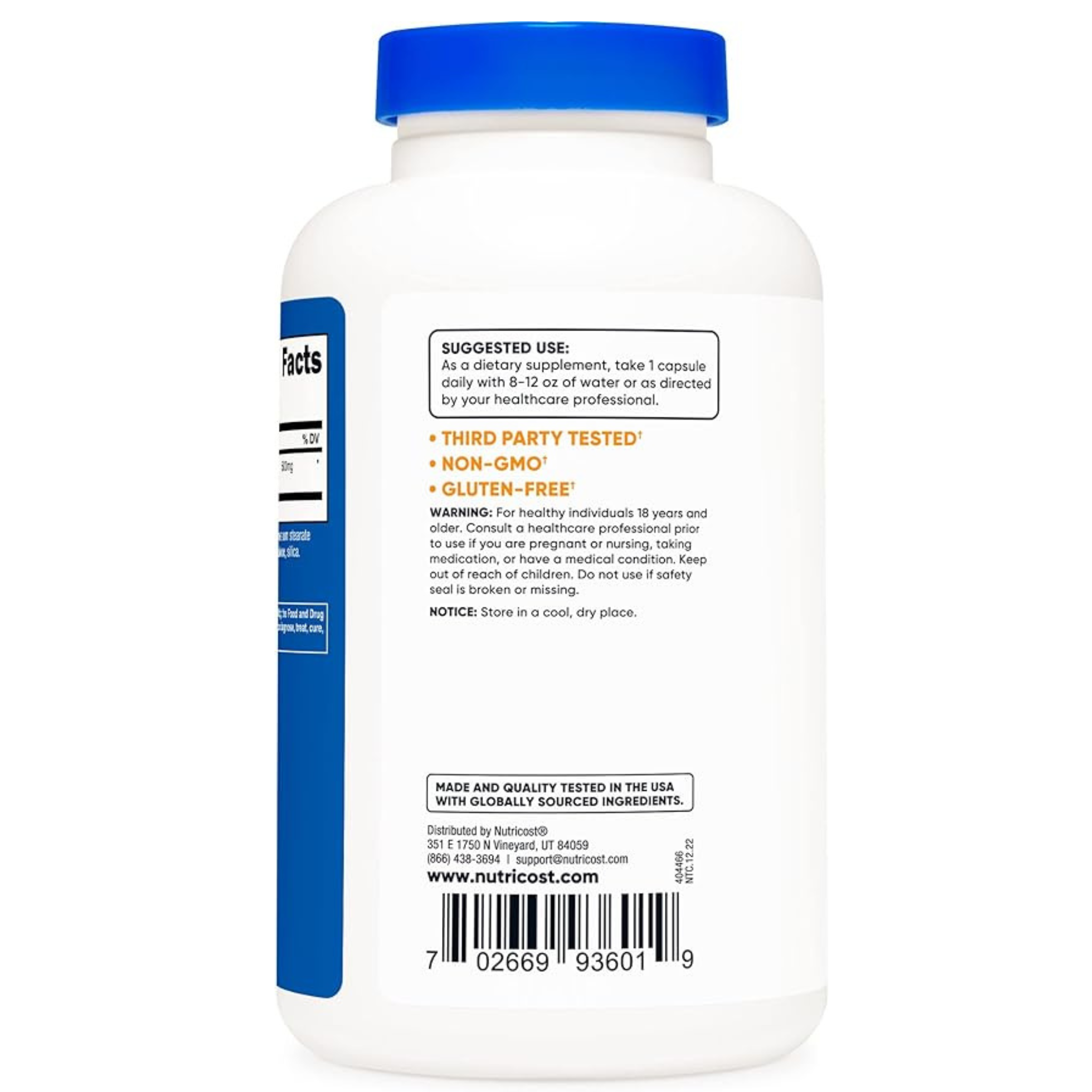 Nutricost Acetyl L-Carnitine Capsules - Supports Energy and Cognitive Function, Non-GMO and Gluten Free (500mg) - 180 Capsules