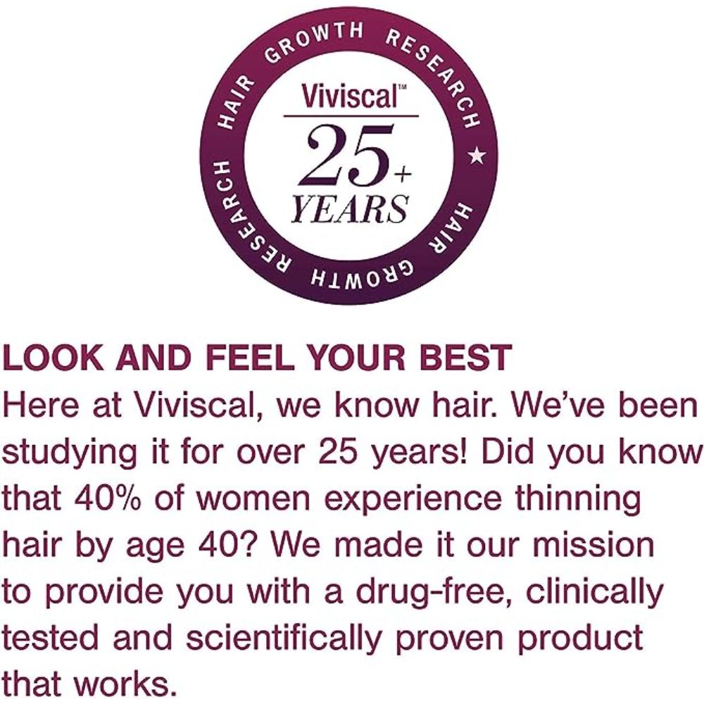 Viviscal Thickening Shampoo | Boost Volume & Regrowth for Thinning Hair| Reduces Breakage for Fuller Volume, 250ml