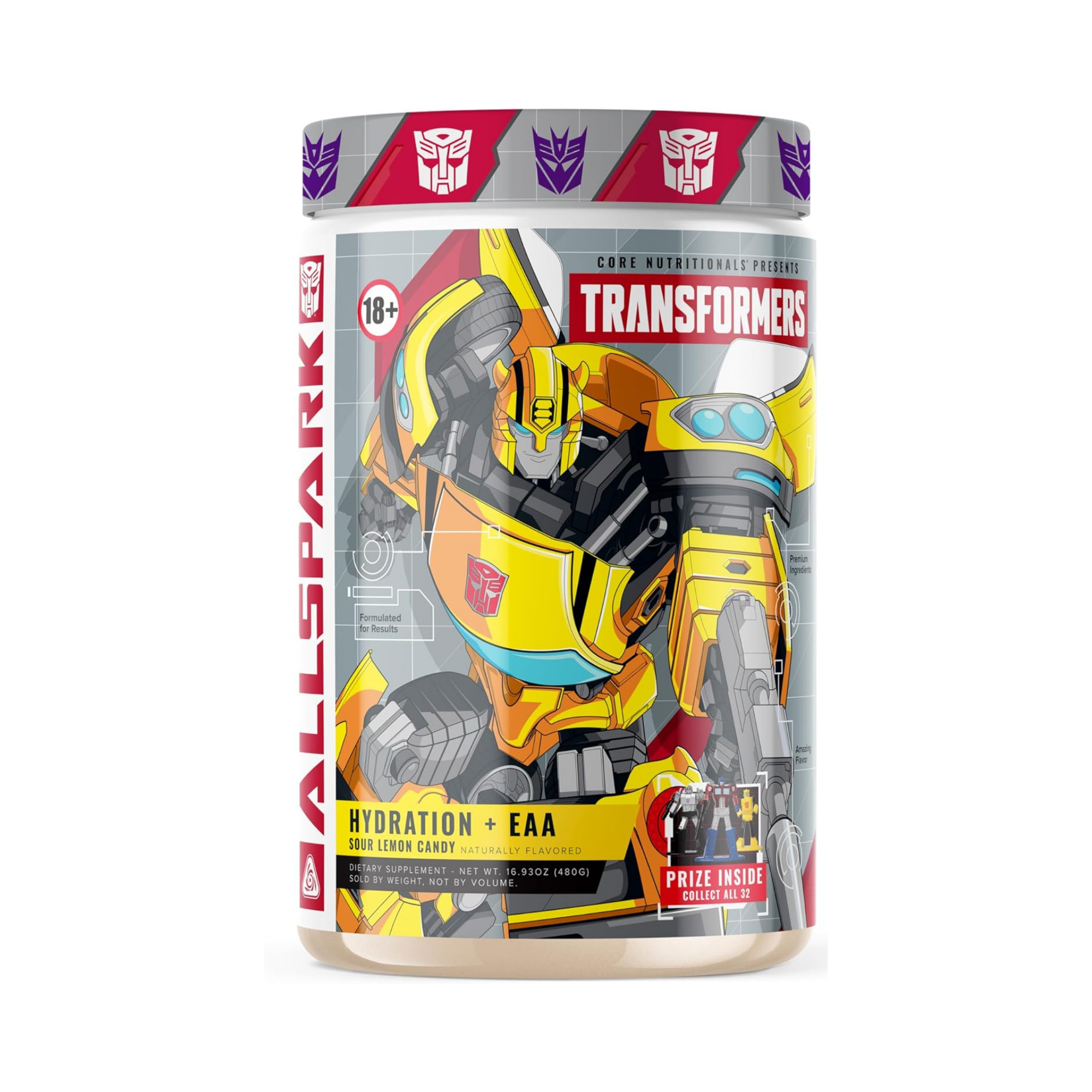 Core Nutritionals Protron EAA Powder – Muscle Recovery & Hydration Formula Bumblebee - 30 Servings (Sour Lemon Candy)