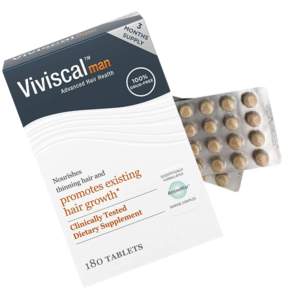 Viviscal Man Hair Growth Supplements For Men | Effective Hair Loss Solutions for Men - 180 Tabs (3 month Supply)