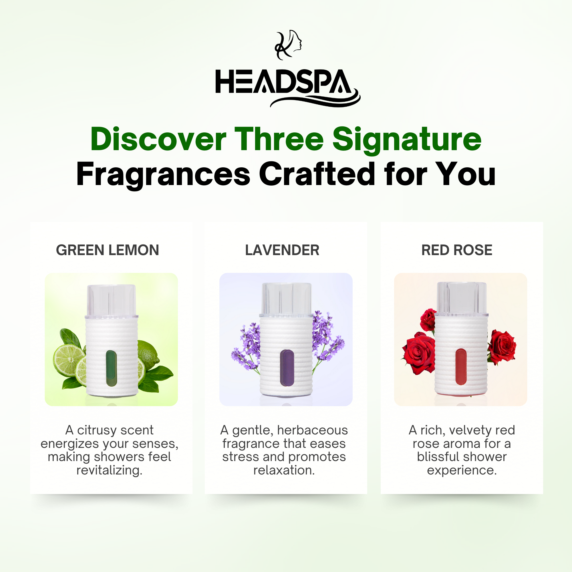 K-HeadSpa Water Filtration Shower System with Massage Head, Activated Carbon Filter, Vitamin Gel & Holder – Green Lemon