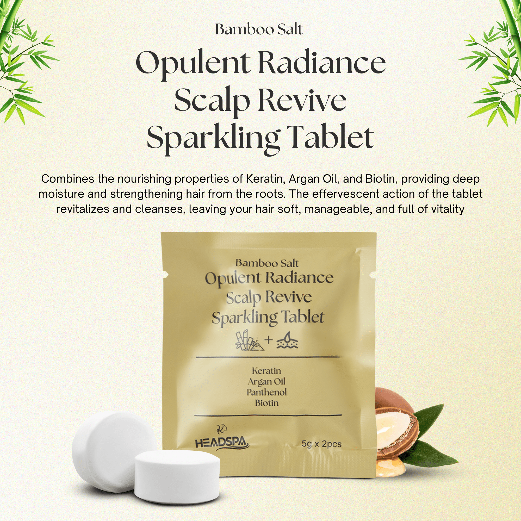K-HeadSpa Bamboo Salt Sparkling Tablet for Opulent Radiance Scalp Revive