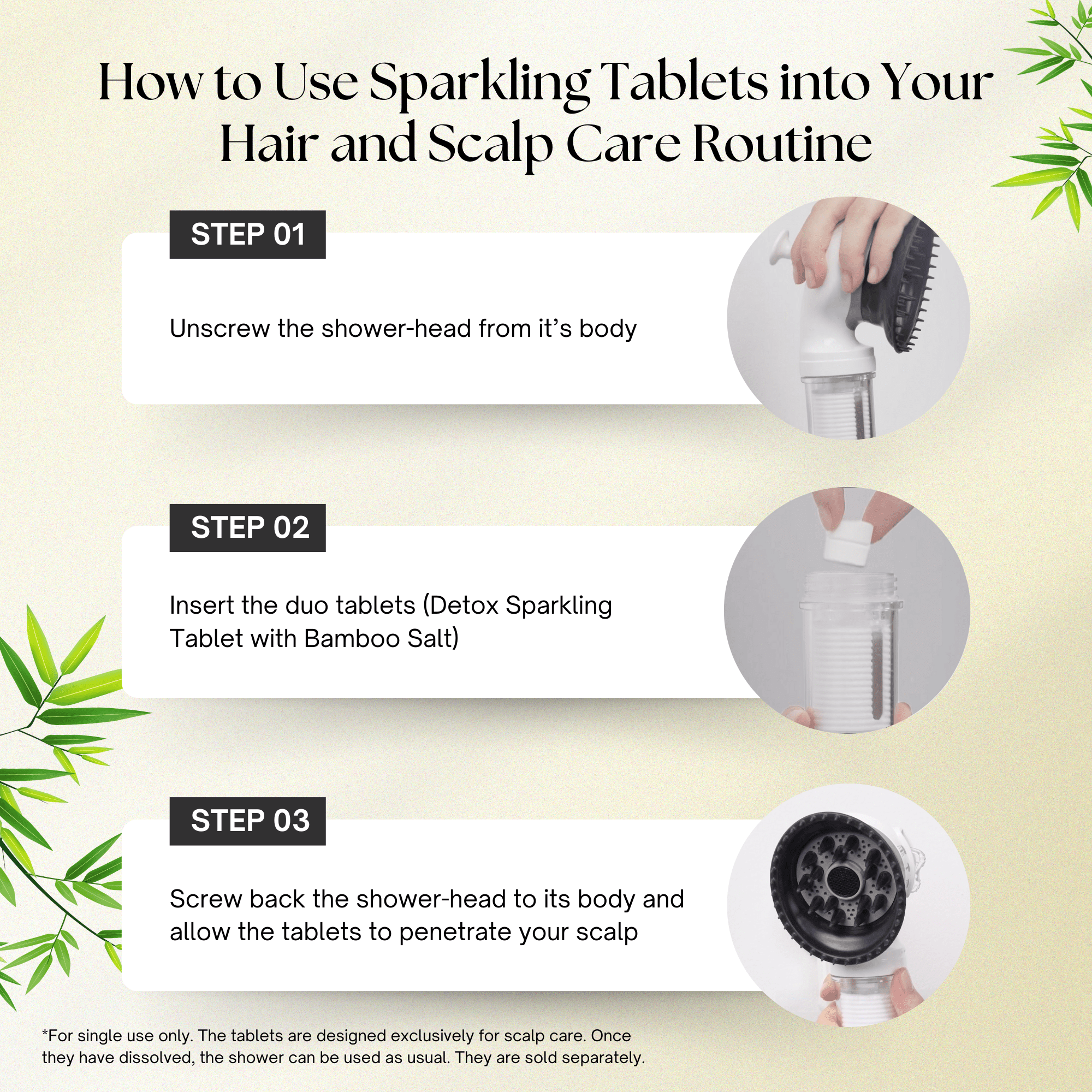 K-HeadSpa Bamboo Salt Sparkling Tablet for Opulent Radiance Scalp Revive