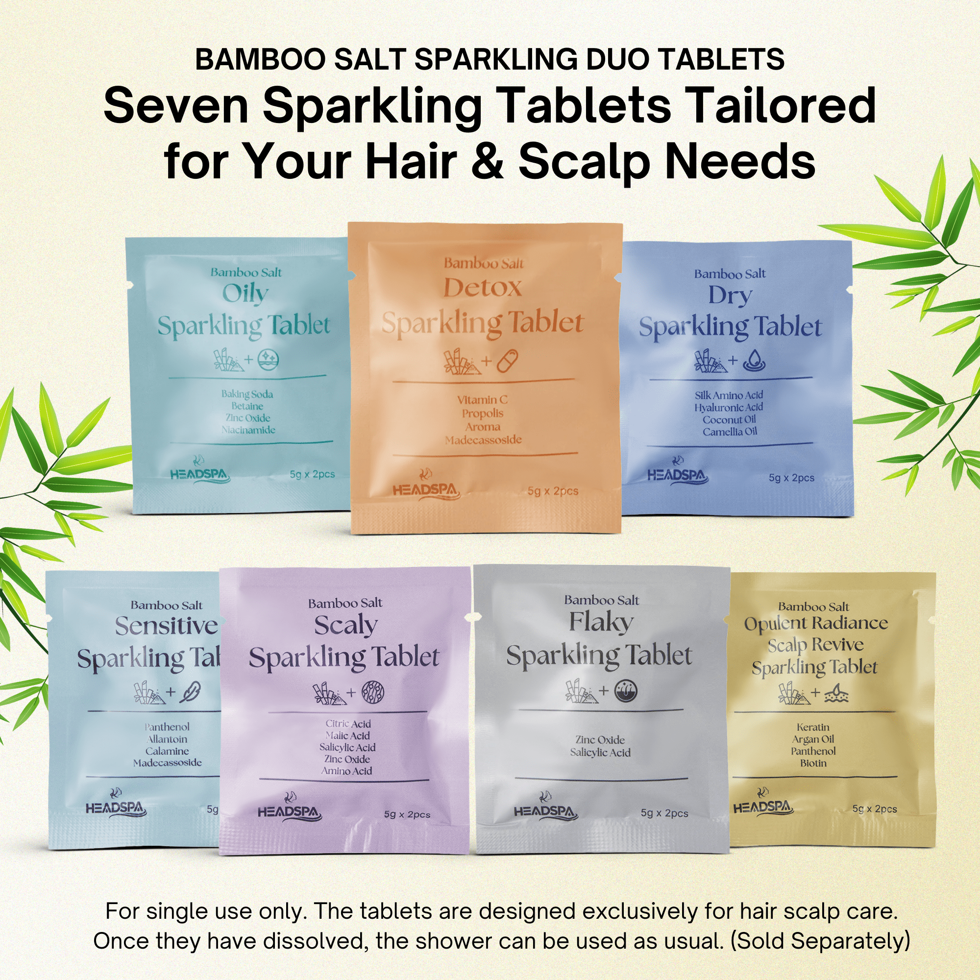 K-HeadSpa Bamboo Salt Sparkling Tablet for Opulent Radiance Scalp Revive