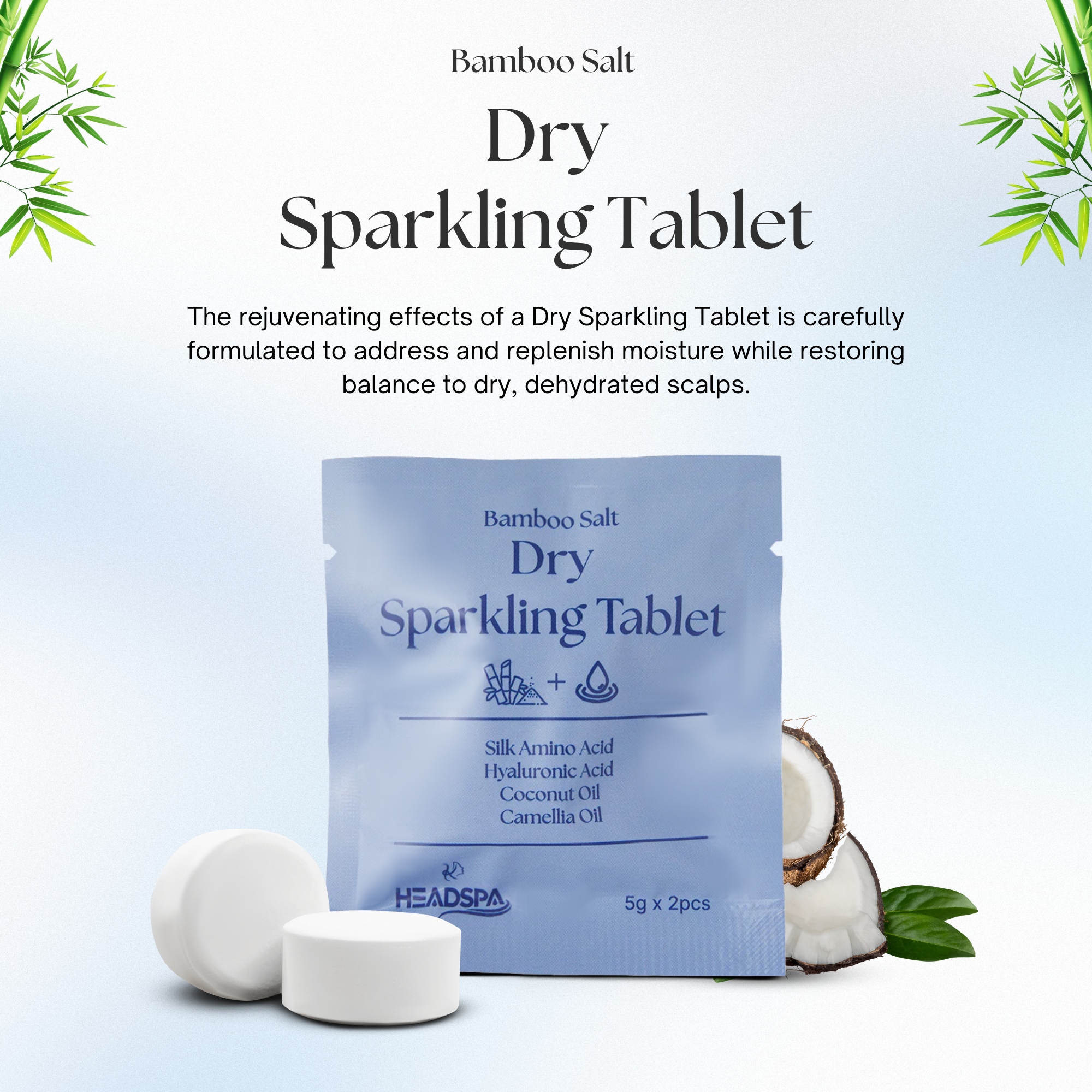K-HeadSpa Bamboo Salt Sparkling Tablet for Dry Scalp