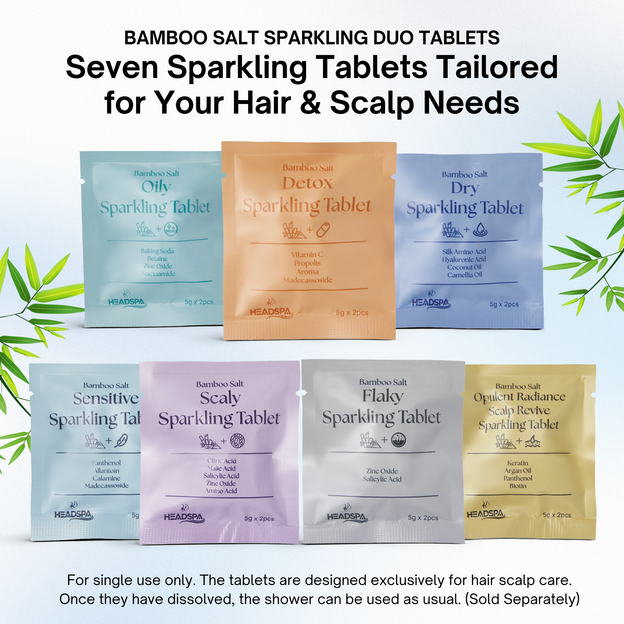 K-HeadSpa Bamboo Salt Sparkling Tablet for Dry Scalp