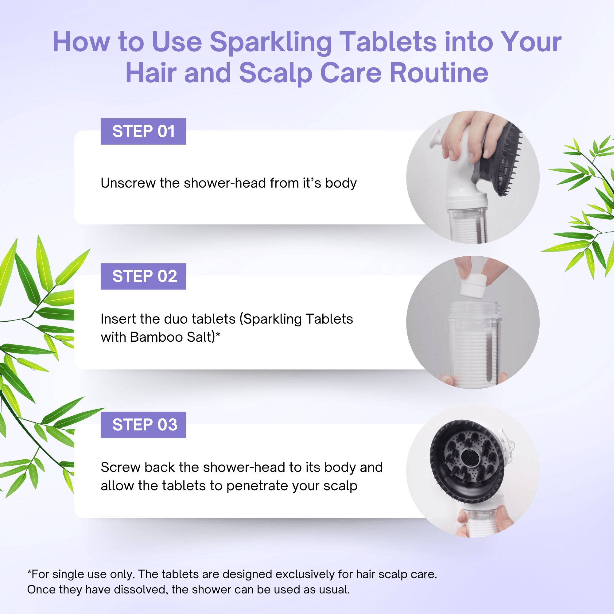 K-HeadSpa Korean Shower Head Therapy Kit – Lavender Essence