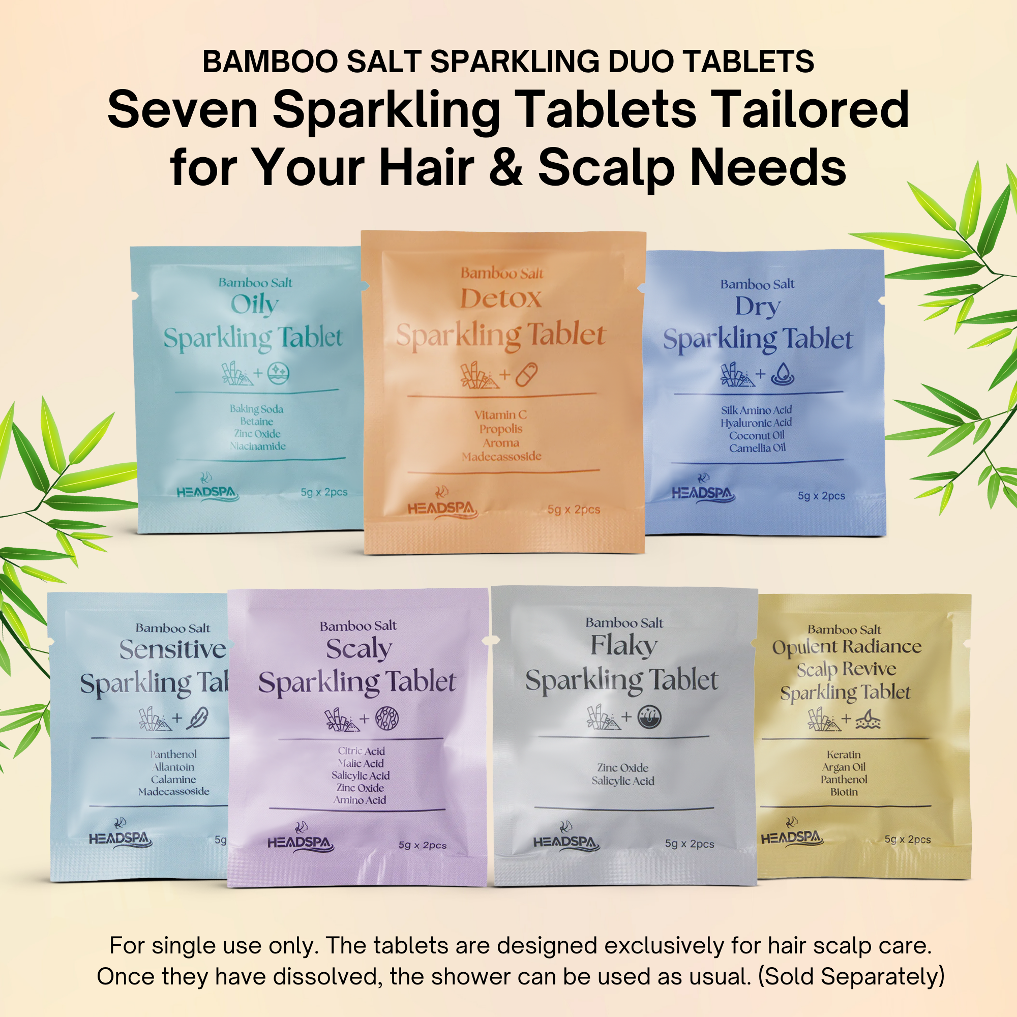 K-HeadSpa Bamboo Salt Sparkling Tablet for Detox Scalp