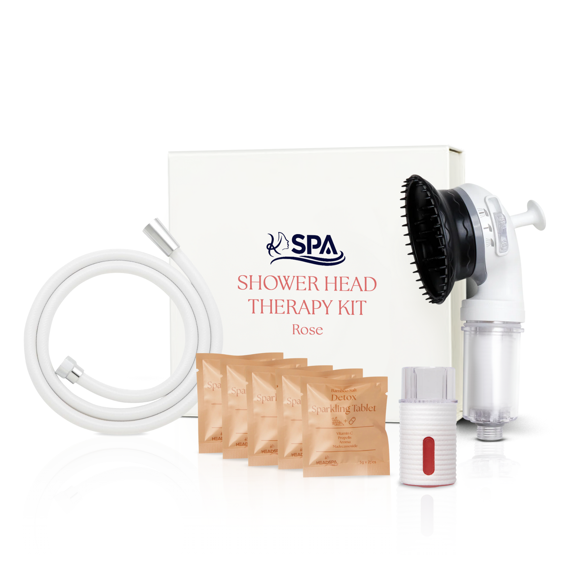 K-HeadSpa Korean Shower Head Therapy Kit – Rose Essence