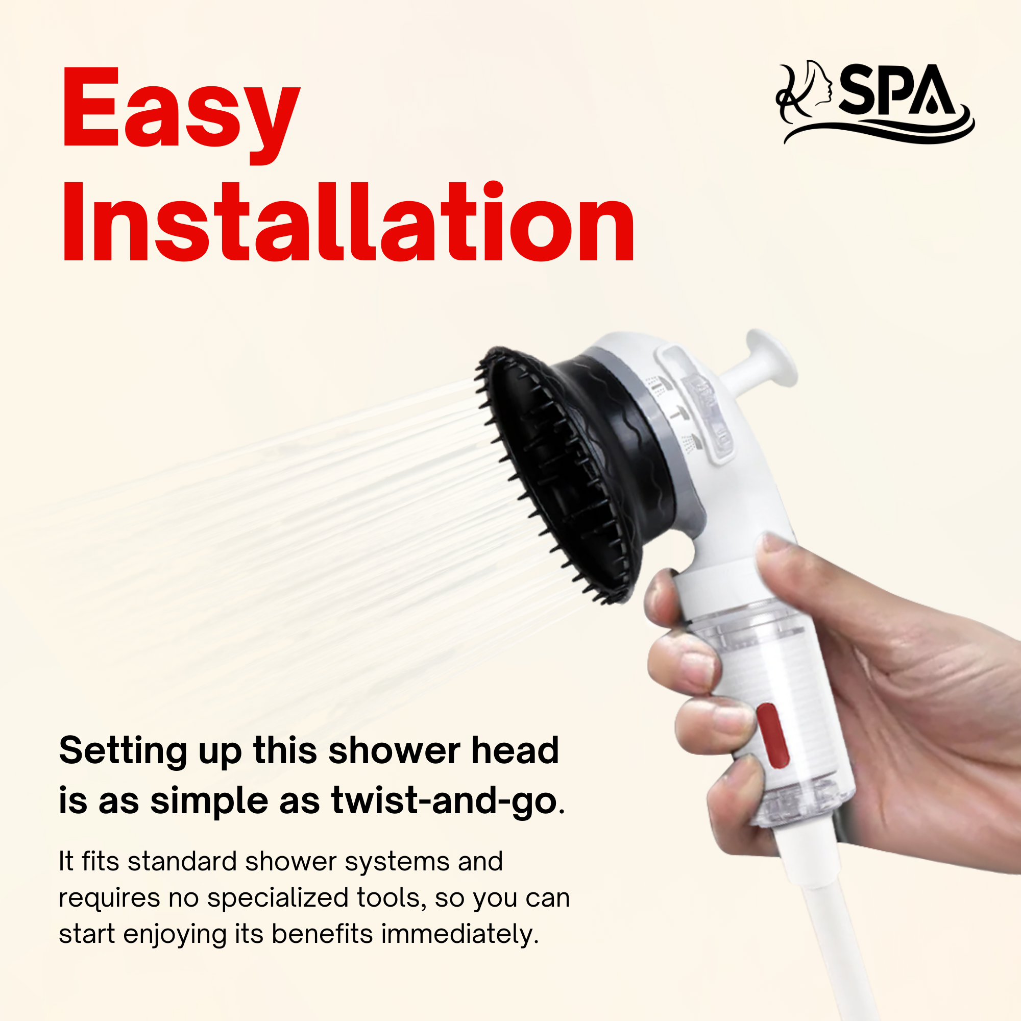 K-HeadSpa Korean Shower Head Therapy Kit – Rose Essence