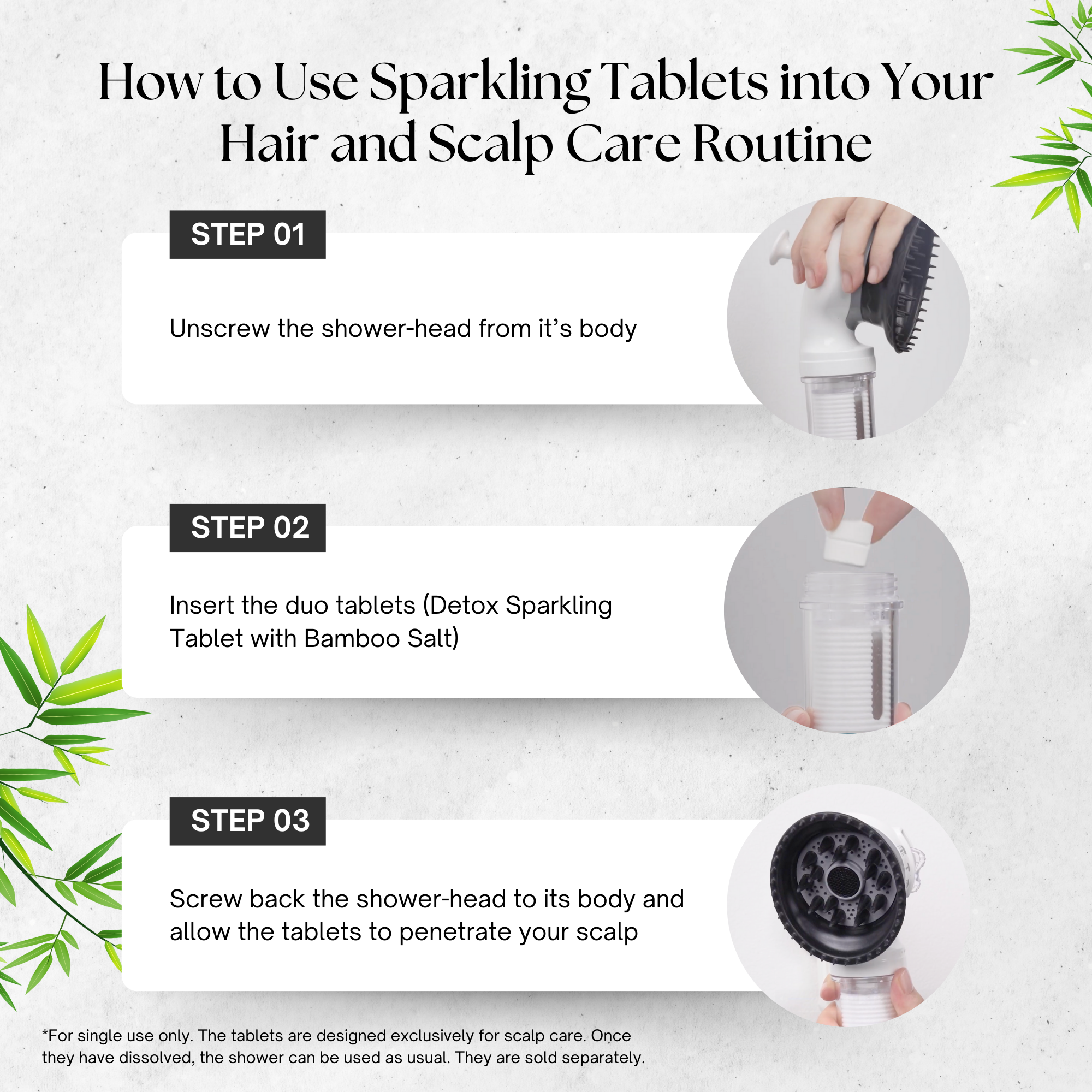 K-HeadSpa Bamboo Salt Sparkling Tablet for Flaky Scalp