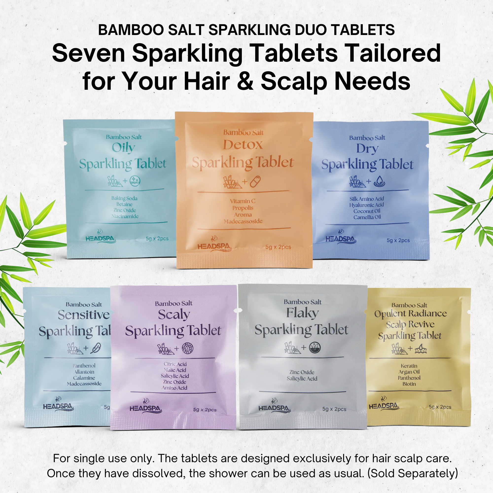 K-HeadSpa Bamboo Salt Sparkling Tablet for Flaky Scalp