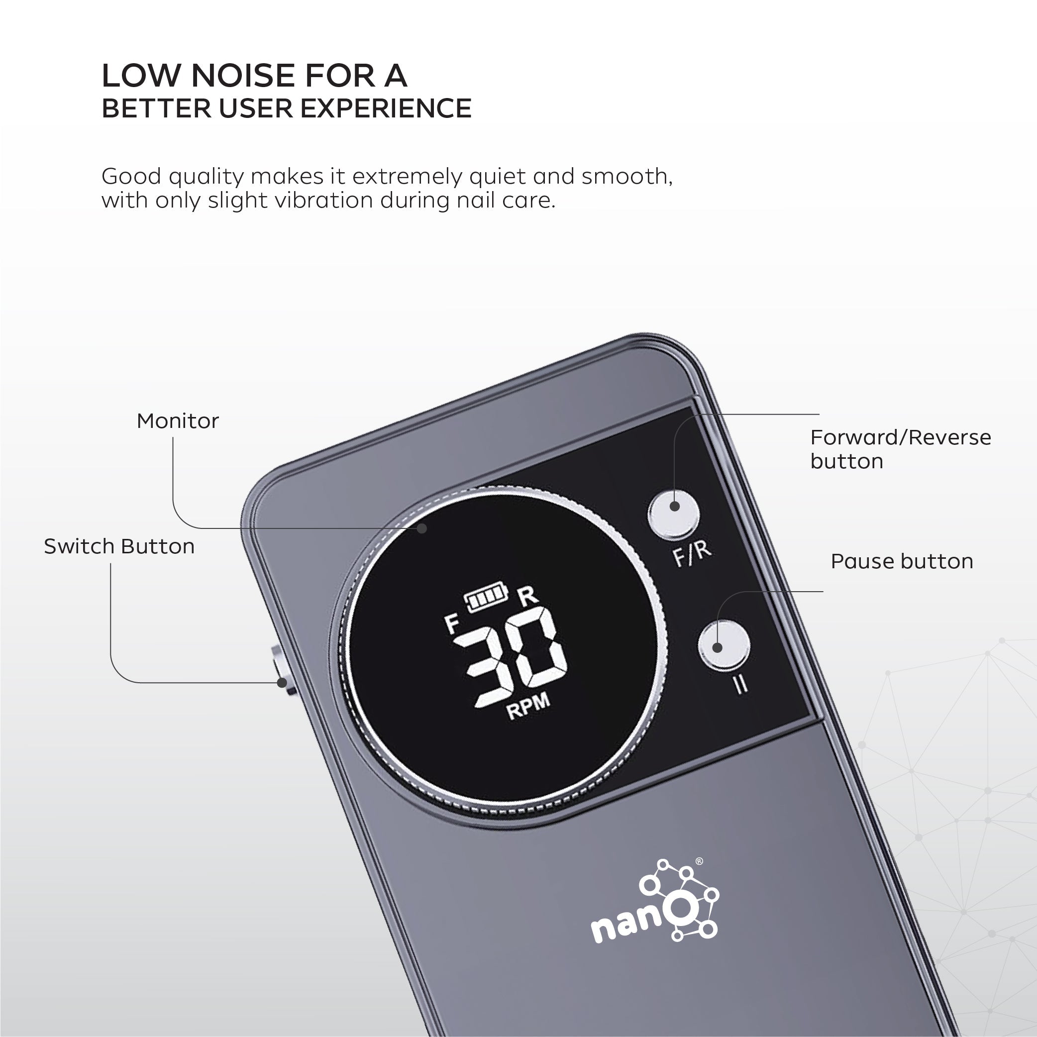 Nano® Brushless Pro Nail Drill Machine - 35,000 RPM | Professional Electric Nail Drill Machine