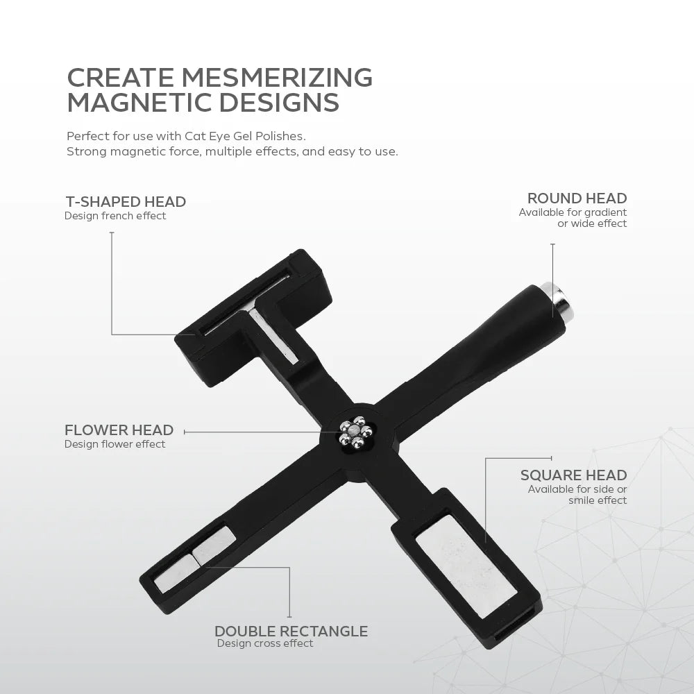 Cat Eye Magnet Tool | Multi-Head Magnetic Nail Art Designer for Cat Eye Gel Effects