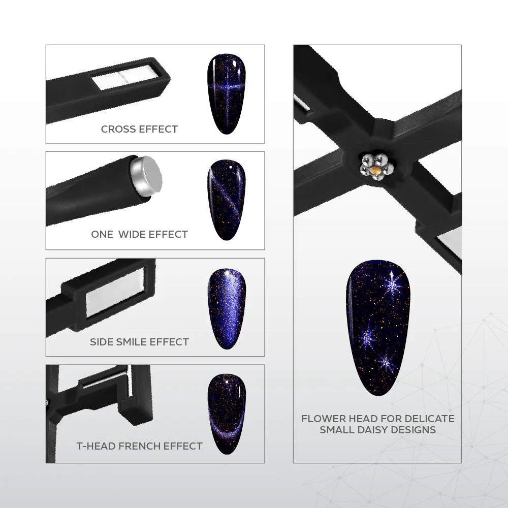 Cat Eye Magnet Tool | Multi-Head Magnetic Nail Art Designer for Cat Eye Gel Effects