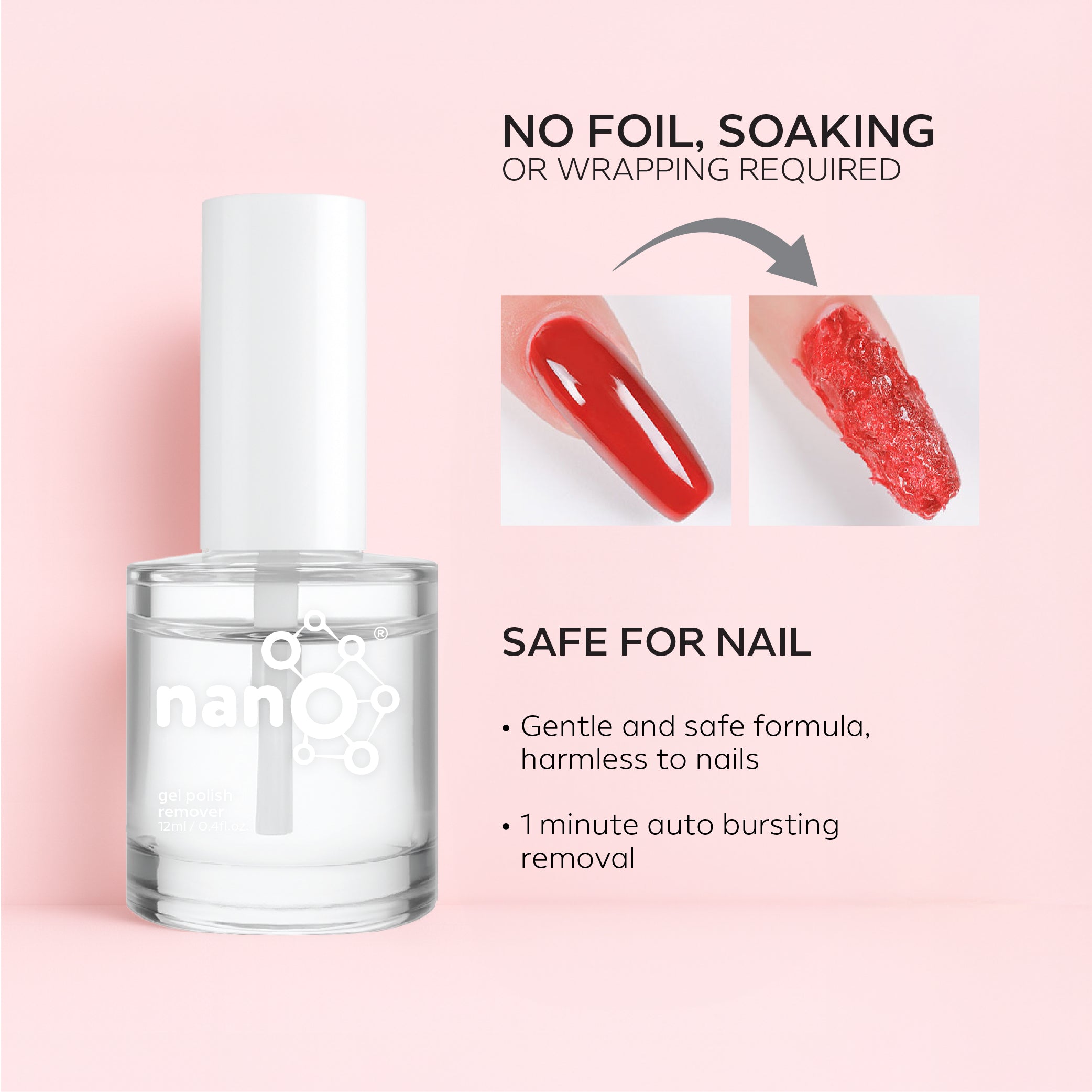 Nano® Quick Remover – 12ml | Rapid Gel Polish & Enhancement Remover | Cream Formula for Safe, Damage-Free Nail Removal UAE