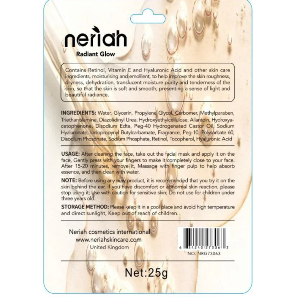 NERIAH RADIANTGLOW RETINOL FACIAL MASK