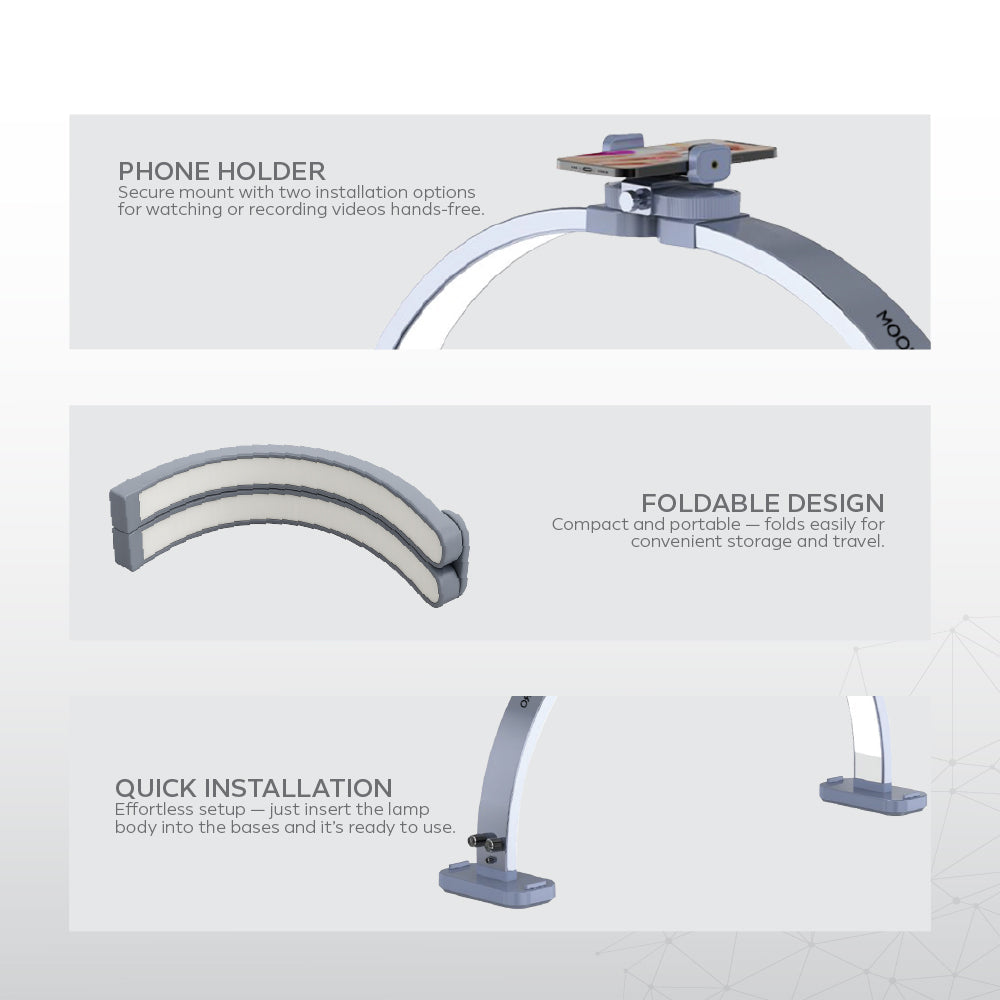 Nano® Moon Light Pro – 45W | Foldable Half-Moon LED Nail Lamp with 392 Beads