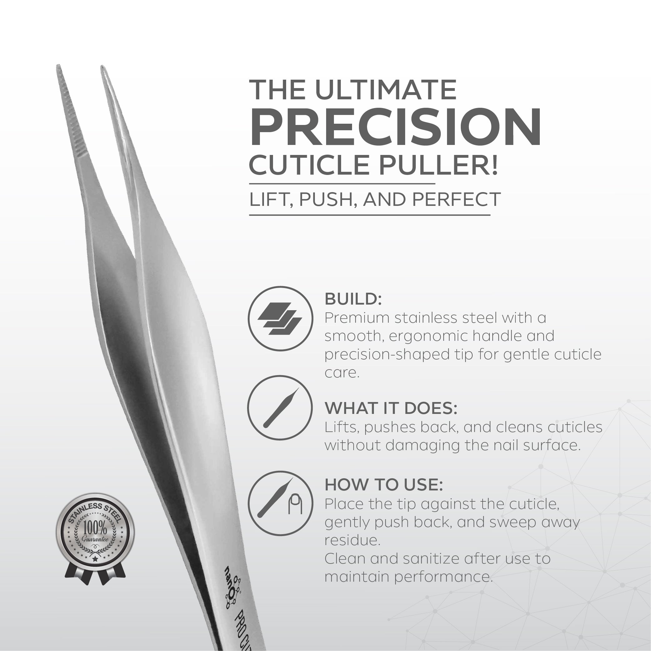 Nano Pro Cuti Pull – 116 mm | Precision Stainless Steel Tweezer for Ingrown Nail Care