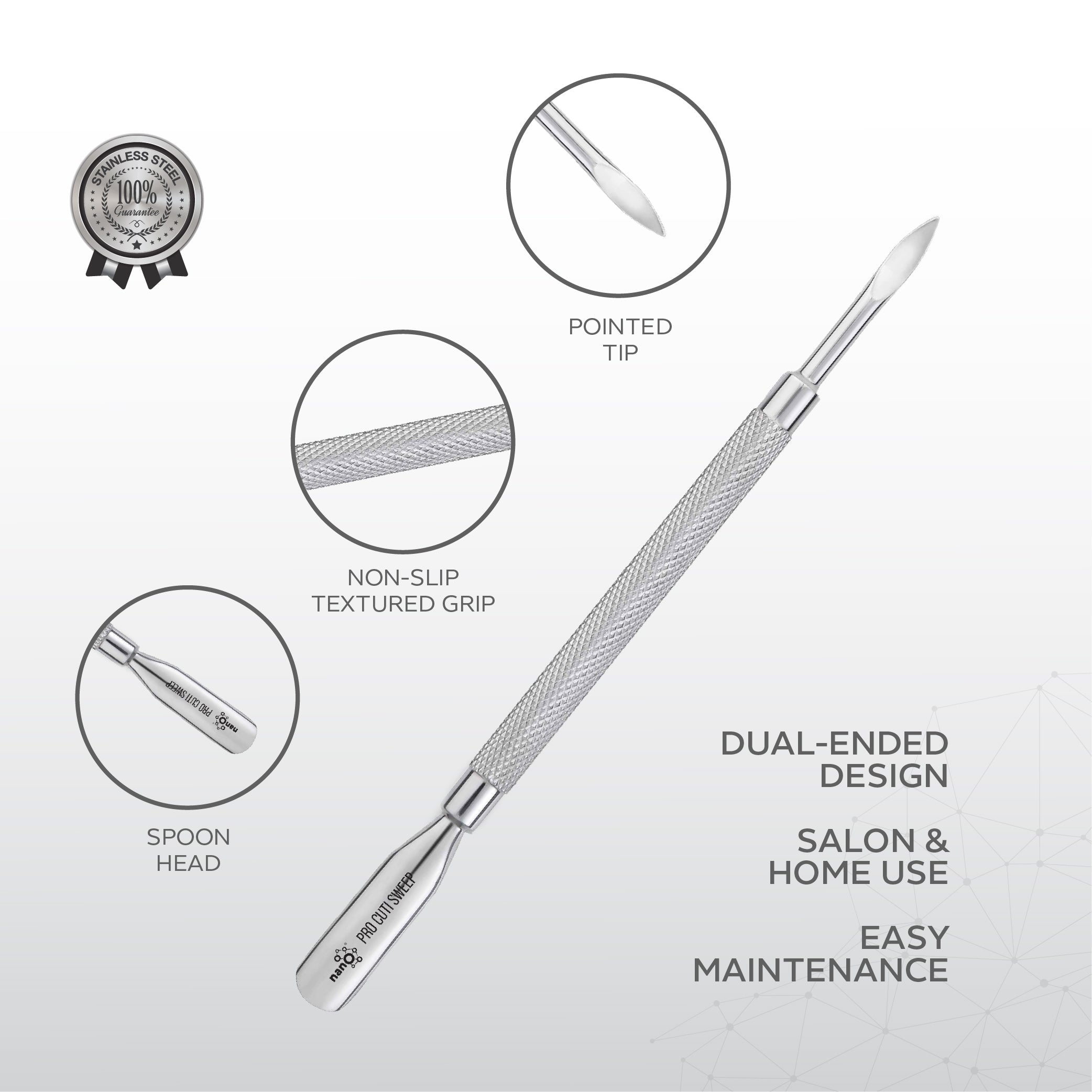 Nano Pro Cuti Sweep – 147mm | Dual-Ended Cuticle Pusher & Nail Cleaner