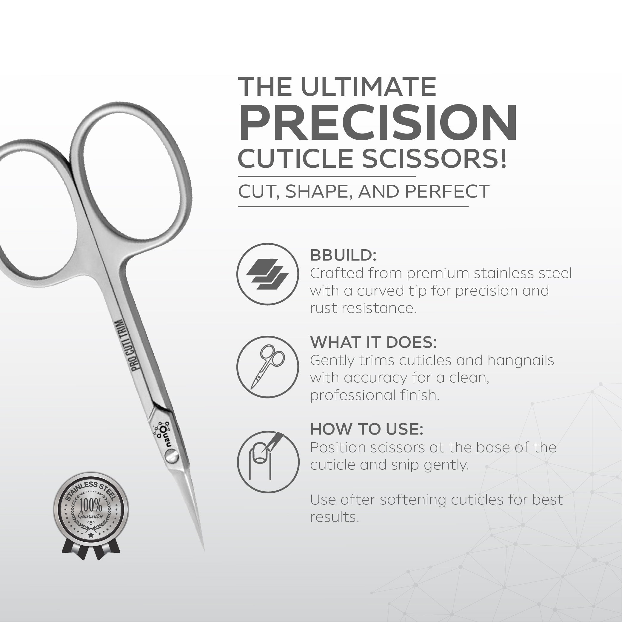 Pro Cuti Trim – Stainless Steel Professional Cuticle Scissors | Precision, Ergonomic Design
