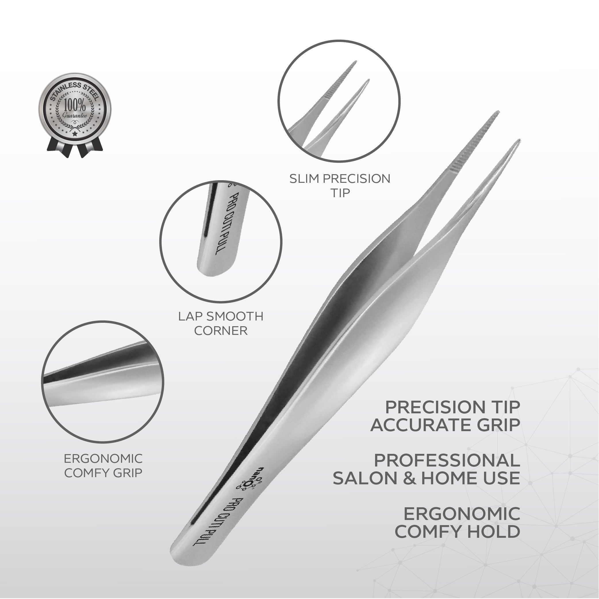 Nano Pro Cuti Pull – 116 mm | Precision Stainless Steel Tweezer for Ingrown Nail Care