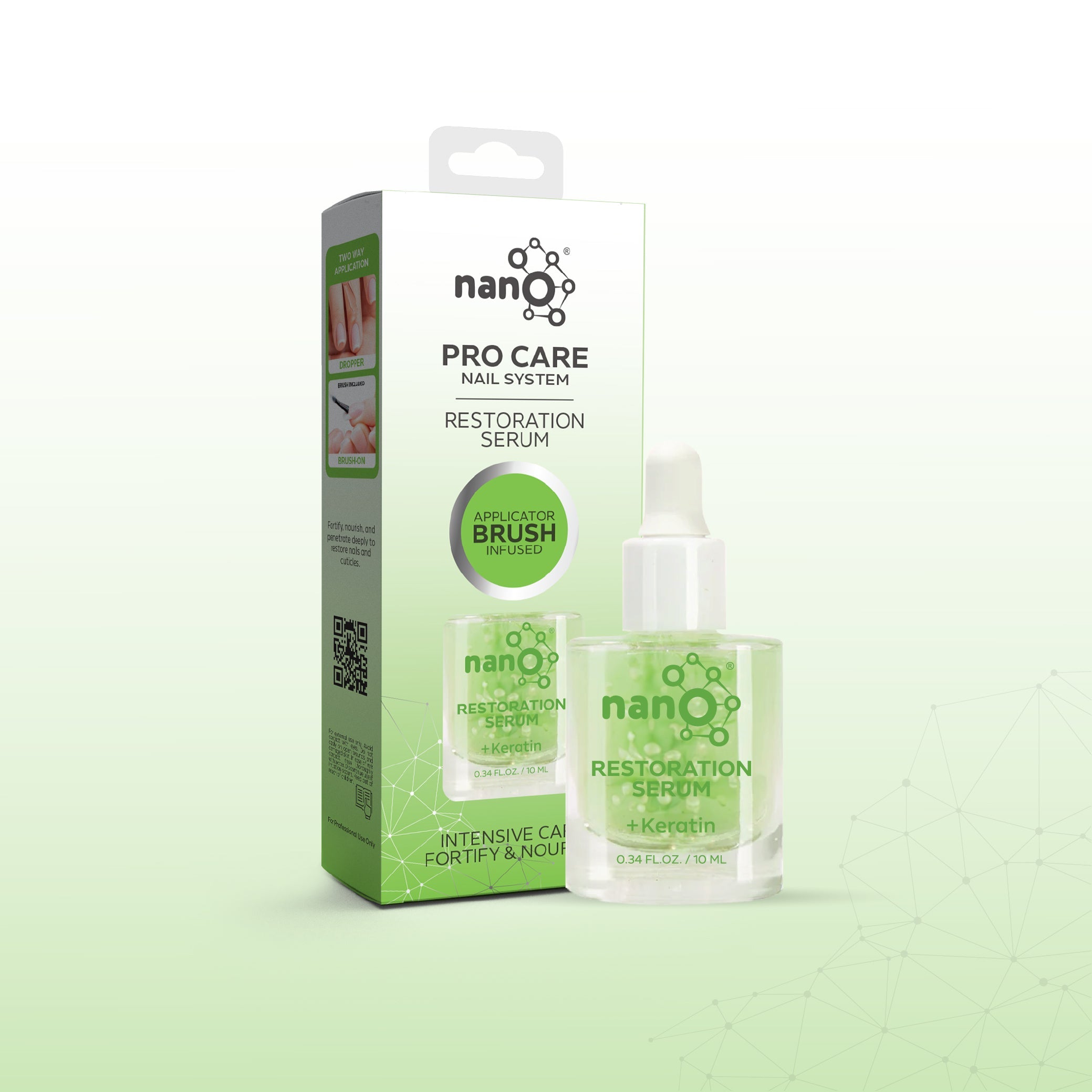 Nano® Pro Care Nail System – Restoration Serum 10ml | Dual-Applicator Brush & Dropper | Keratin & Vitamin Infused Treatment