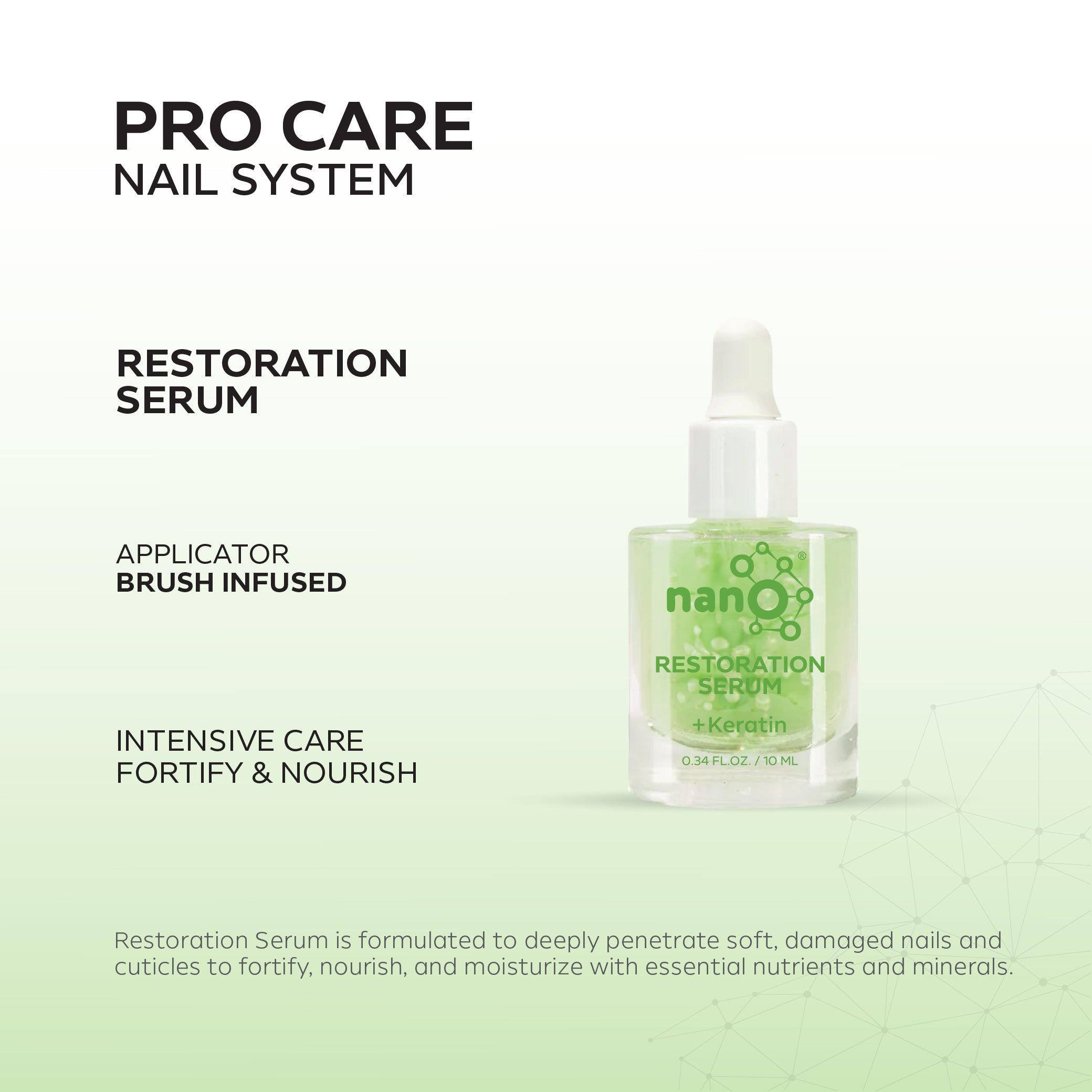Nano® Pro Care Nail System – Restoration Serum 10ml | Dual-Applicator Brush & Dropper | Keratin & Vitamin Infused Treatment