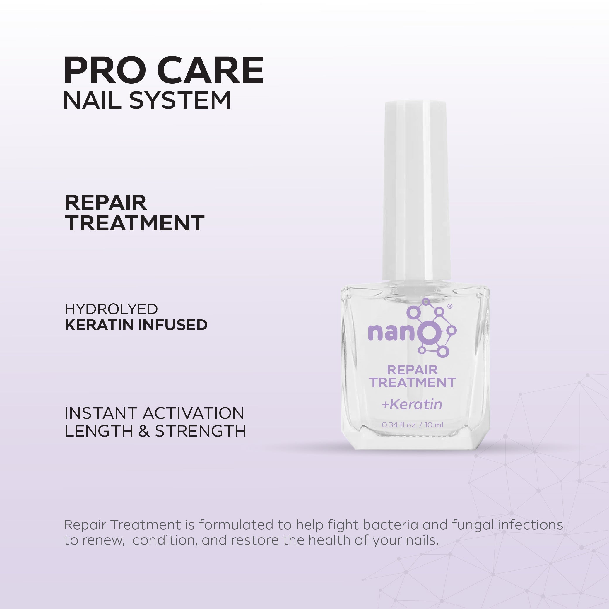 Nano® Pro Care Nail System – Repair Treatment 10ml | Keratin & Vitamin-Infused Formula for Nail Strengthening and Recovery