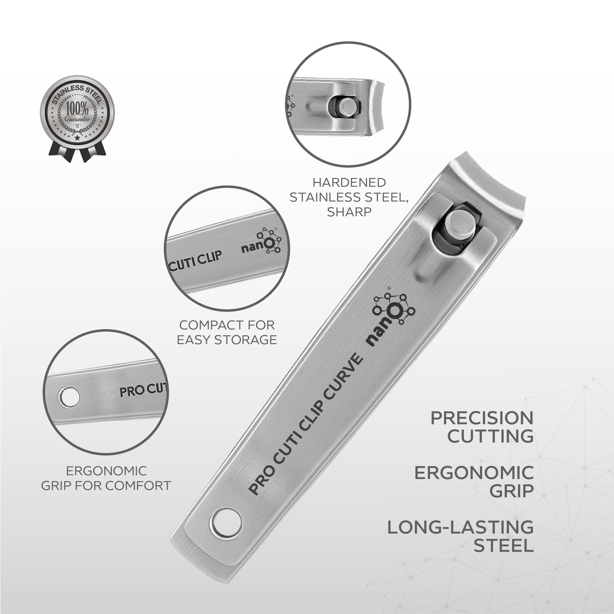 Nano Pro Cuti Clip Curve – 81 mm | Curved Blade Stainless Steel Nail Clipper