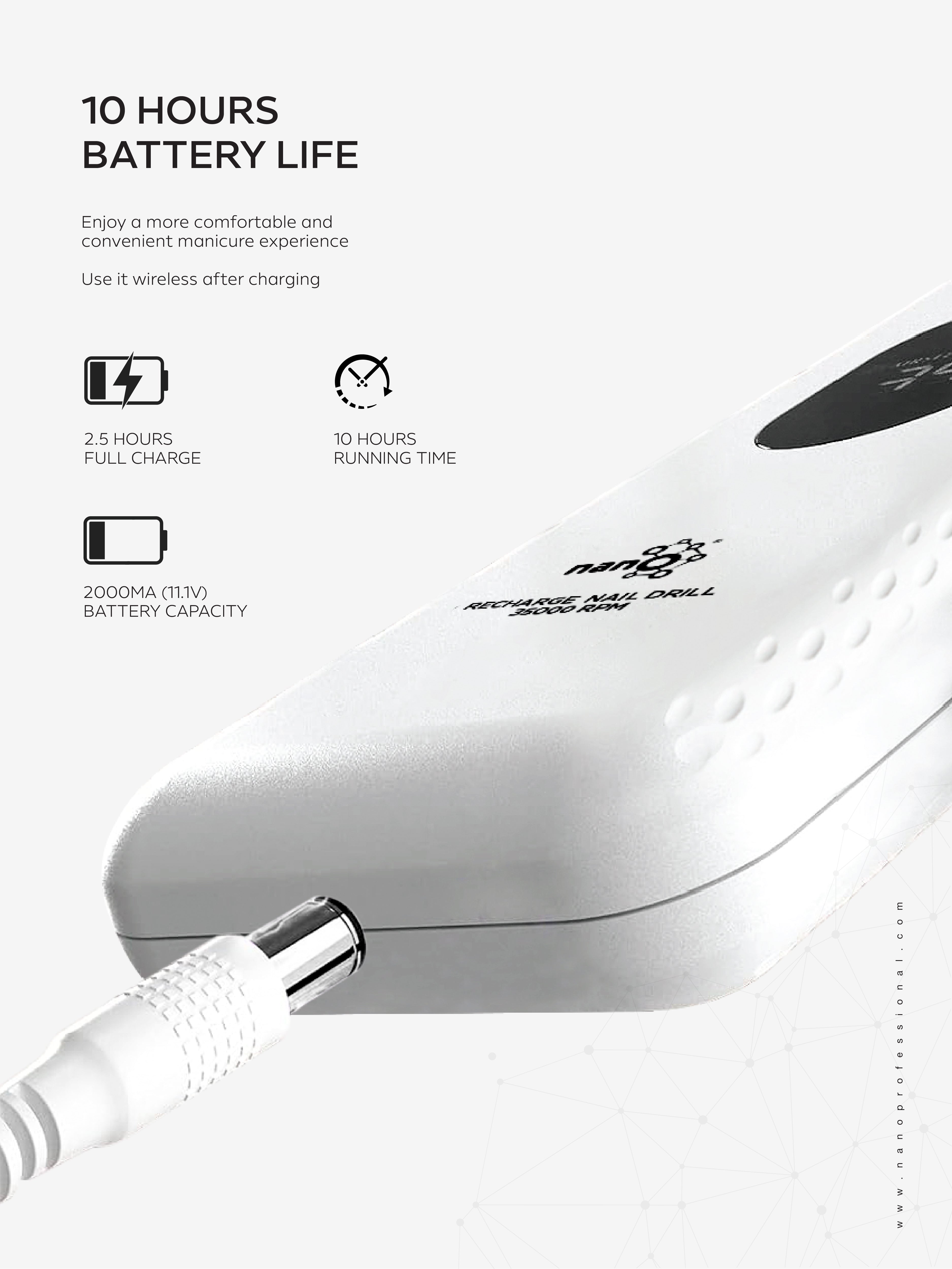 Nano® Recharge Nail Drill 35000RPM