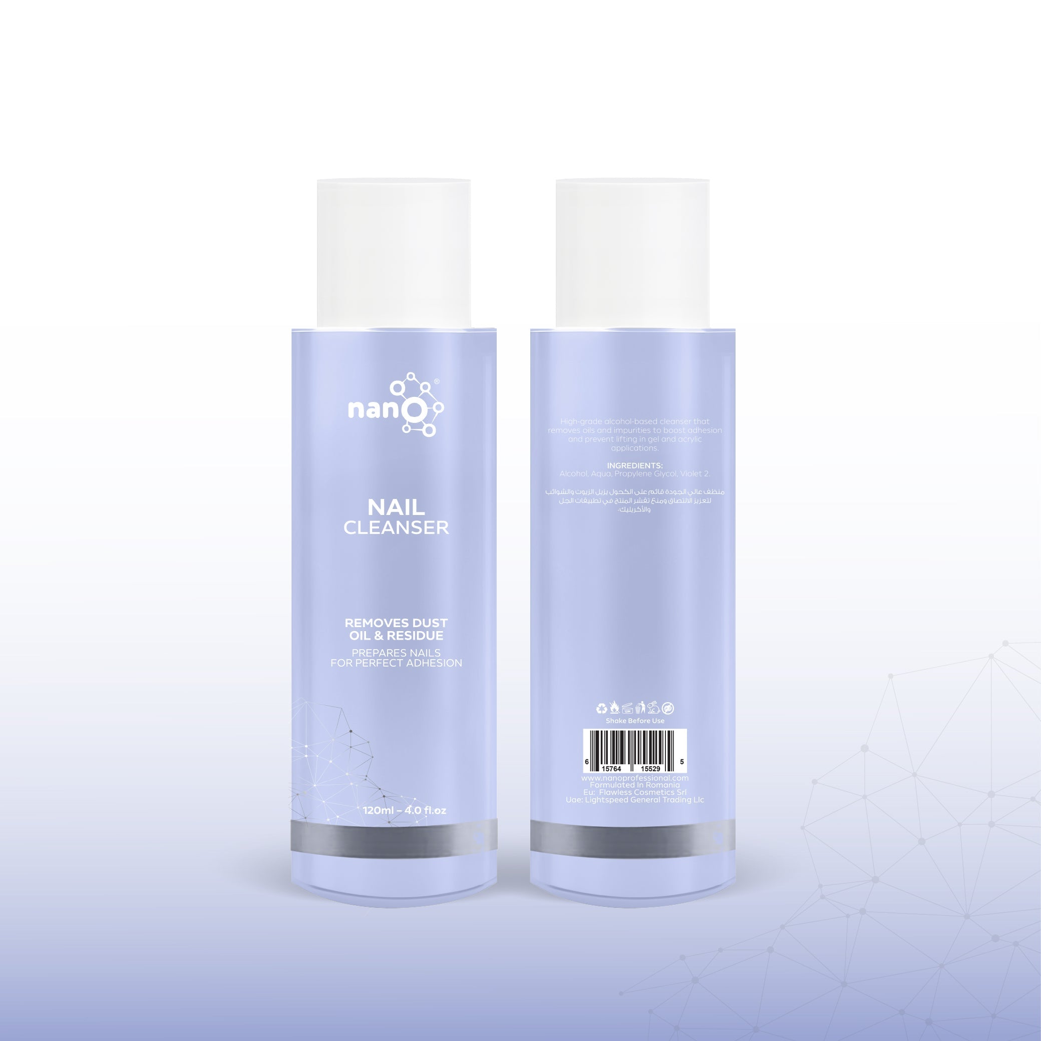 Nano® Nail Cleanser – 120ml | Professional Nail Prep Solution for Gel, Acrylic & Polygel Systems
