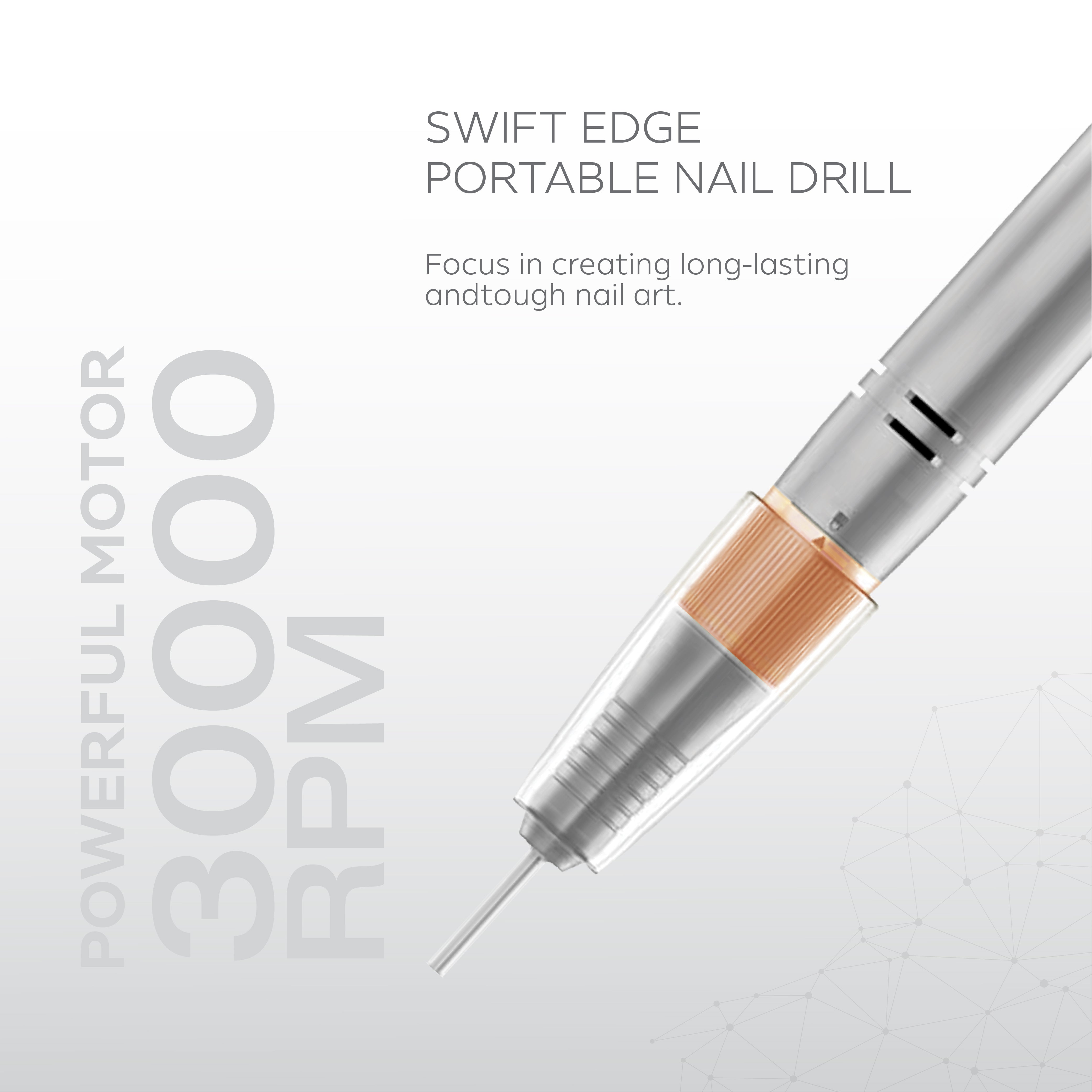 Nano® SWIFT EDGE Portable Nail Drill – 30,000 RPM | Professional Electric Nail File with LCD Display