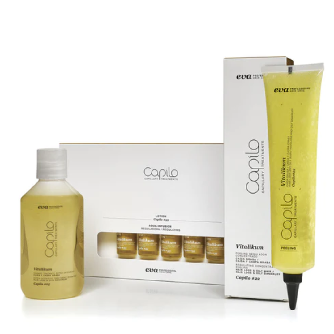 Eva Professional Hair Care Capilo Vitalikum Treatment for Hair Loss Due to Oily Dry Scalp and All Hair Types
