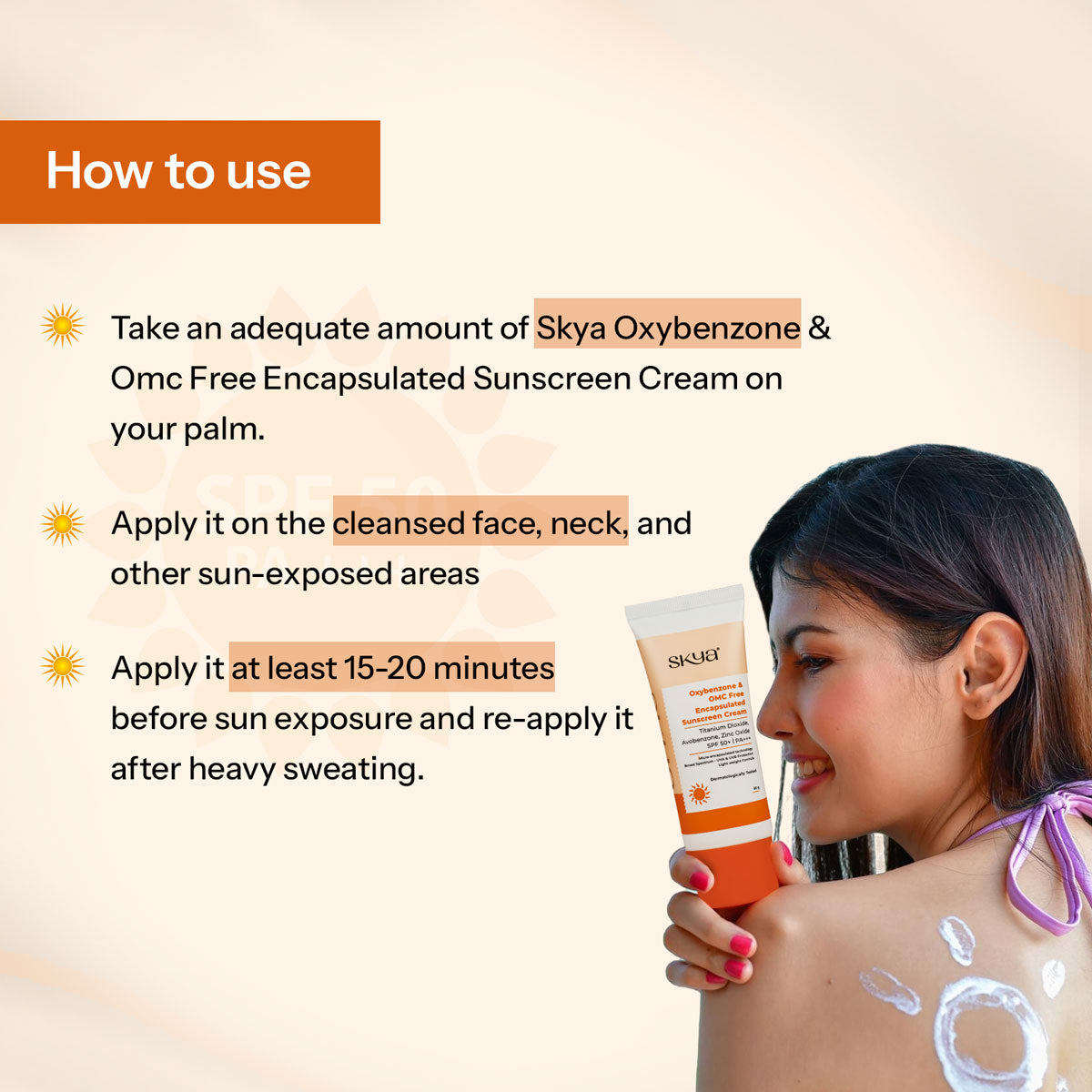 Skya Skin Brightening Cream & Oxybenzone & OMC Free Sunscreen Cream