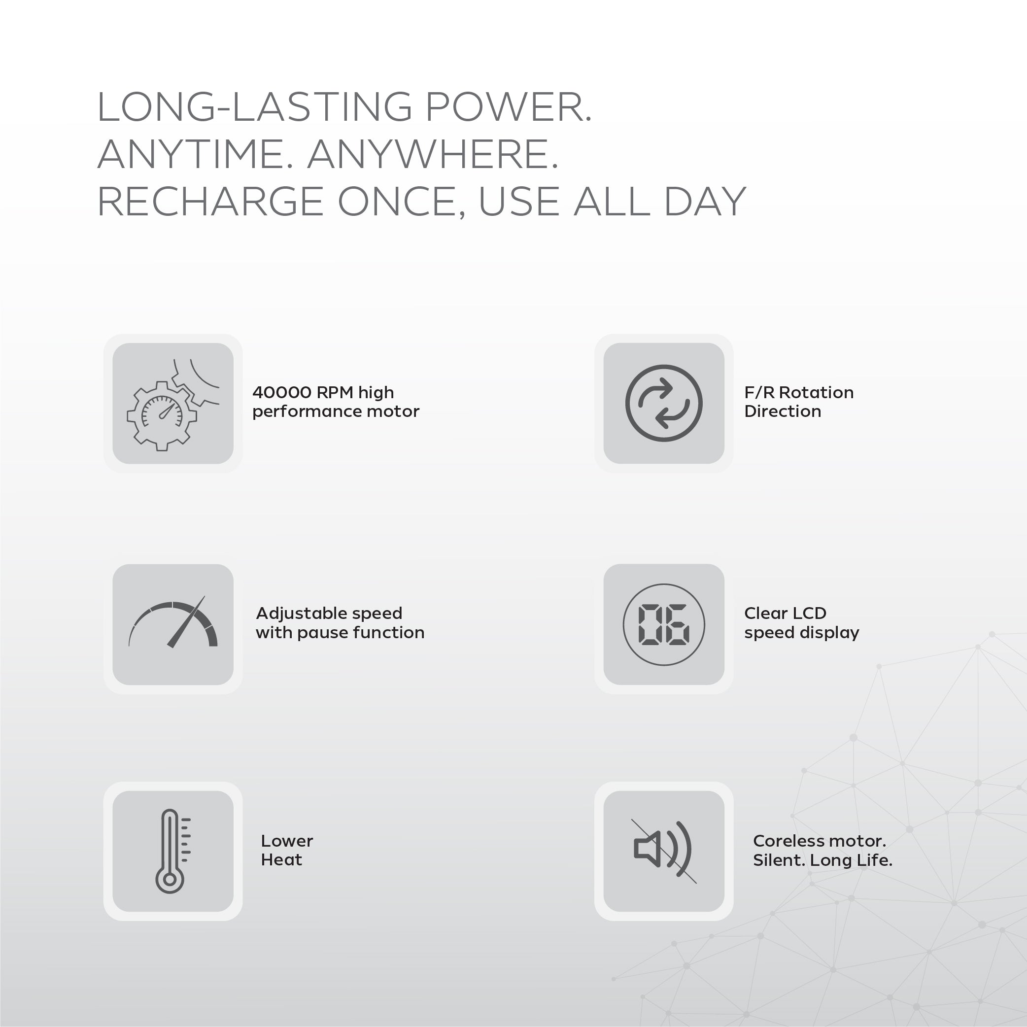 Nano® Sonic Pro E-File Nail Drill Machine - 40,000 RPM | Brushless Electric Nail Drill Machine