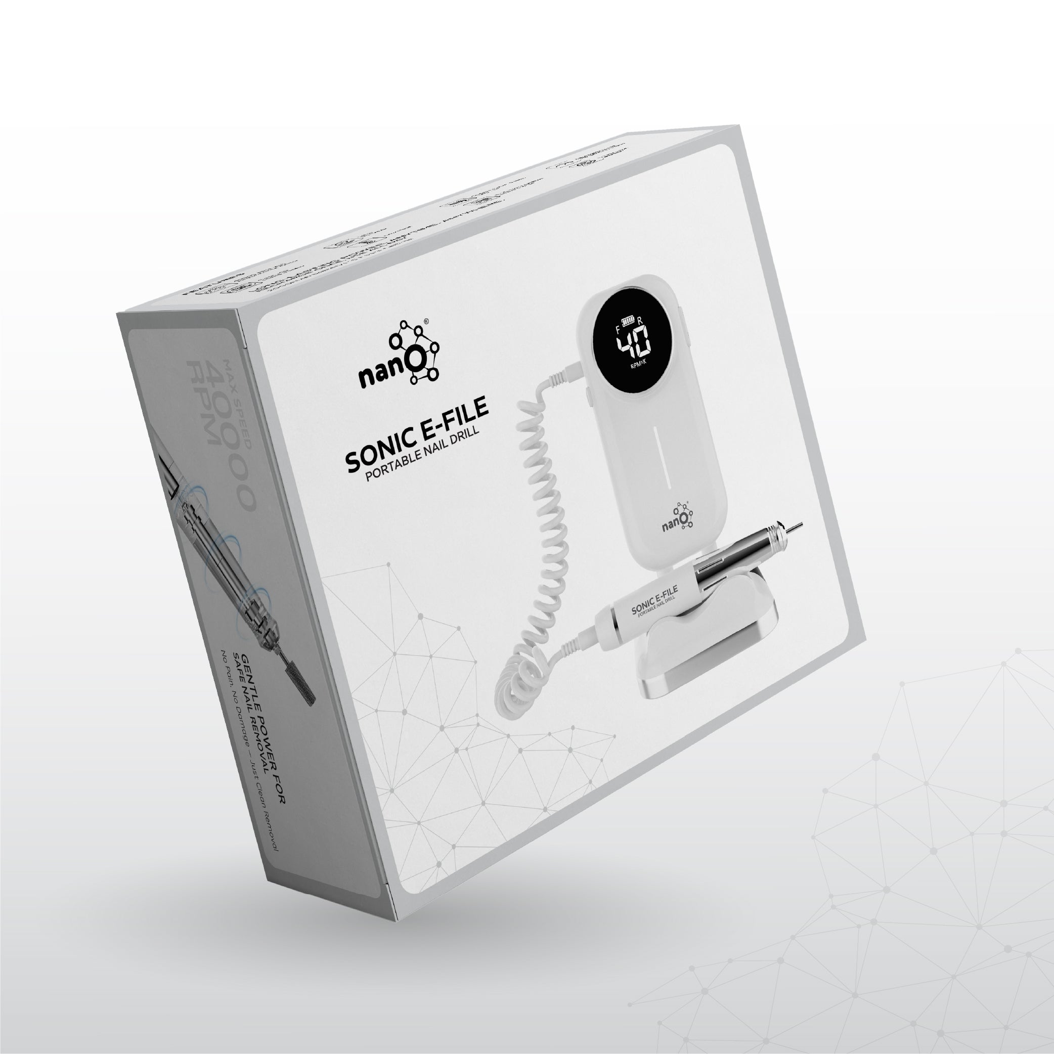 Nano® Sonic Pro E-File Nail Drill Machine - 40,000 RPM | Brushless Electric Nail Drill Machine