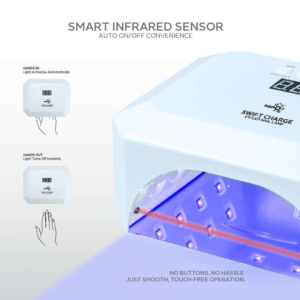 Nano® Swift Charge UV/LED Nail Lamp – 54W | Professional, High-Performance, Cordless Rechargeable Nail Curing Lamp | Nail Dryer